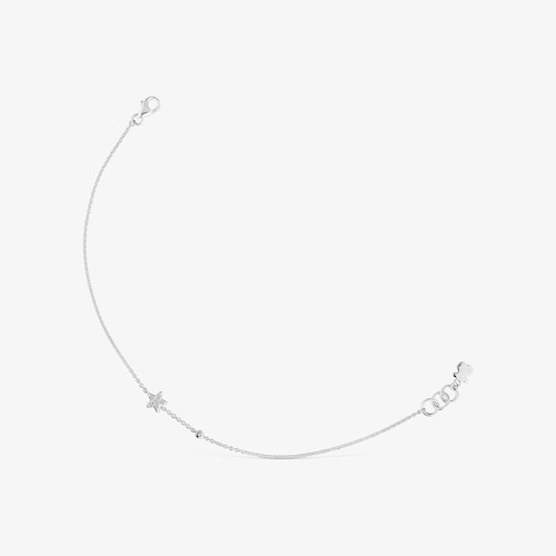 Pulseira de corrente estrela em ouro branco com diamantes TOUS Grain