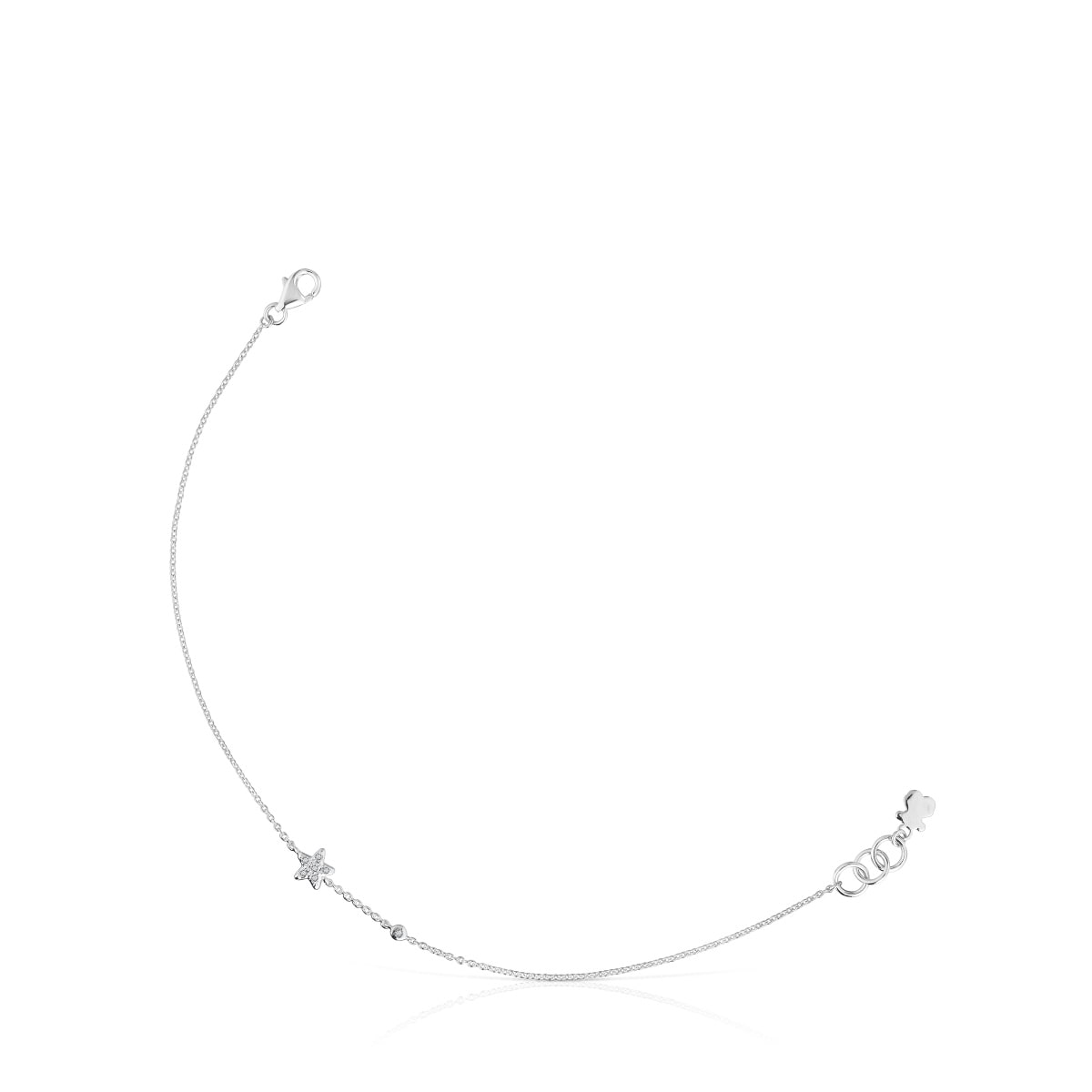 White-gold star Chain bracelet with diamonds TOUS Grain