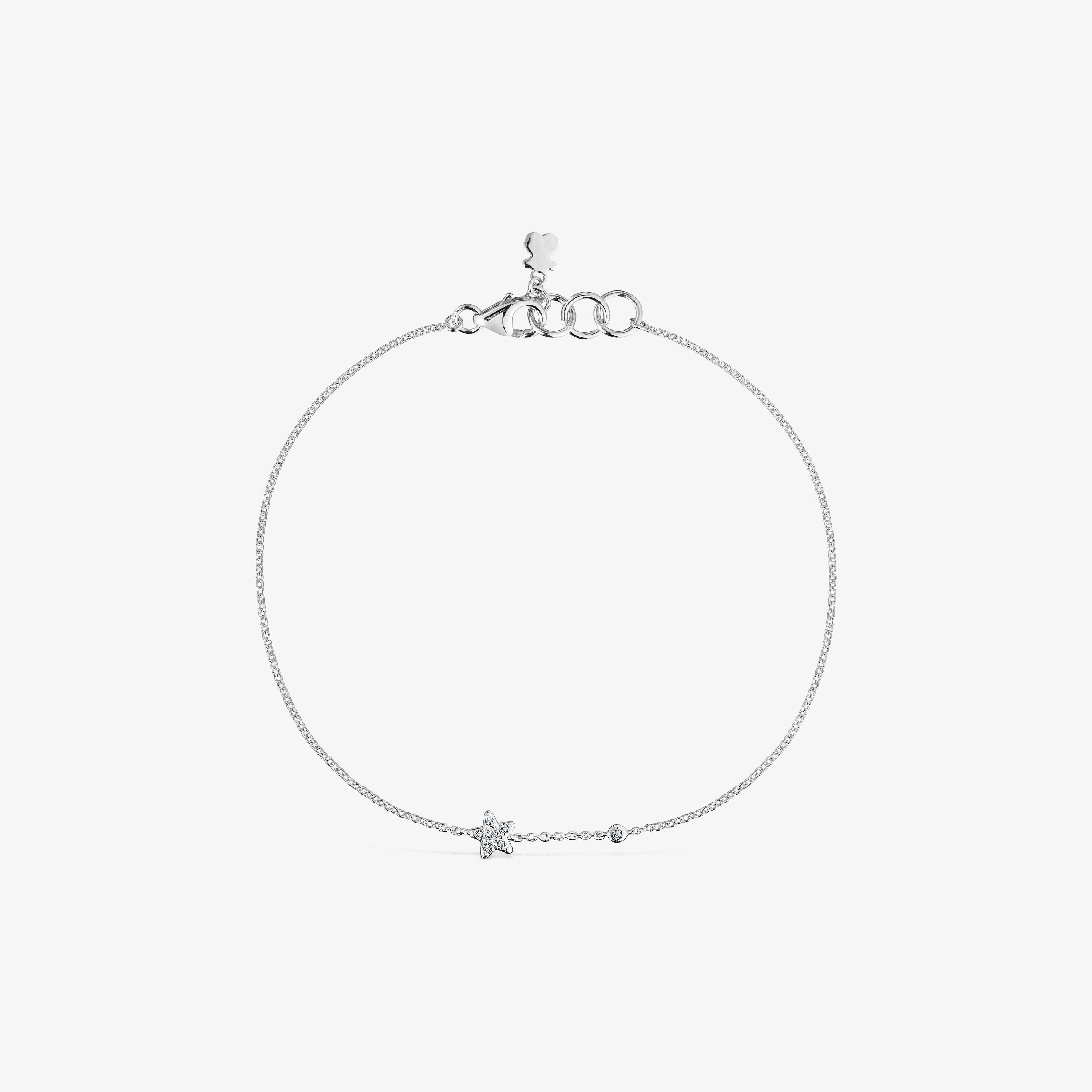 18K white- gold star Chain bracelet with diamonds TOUS Grain