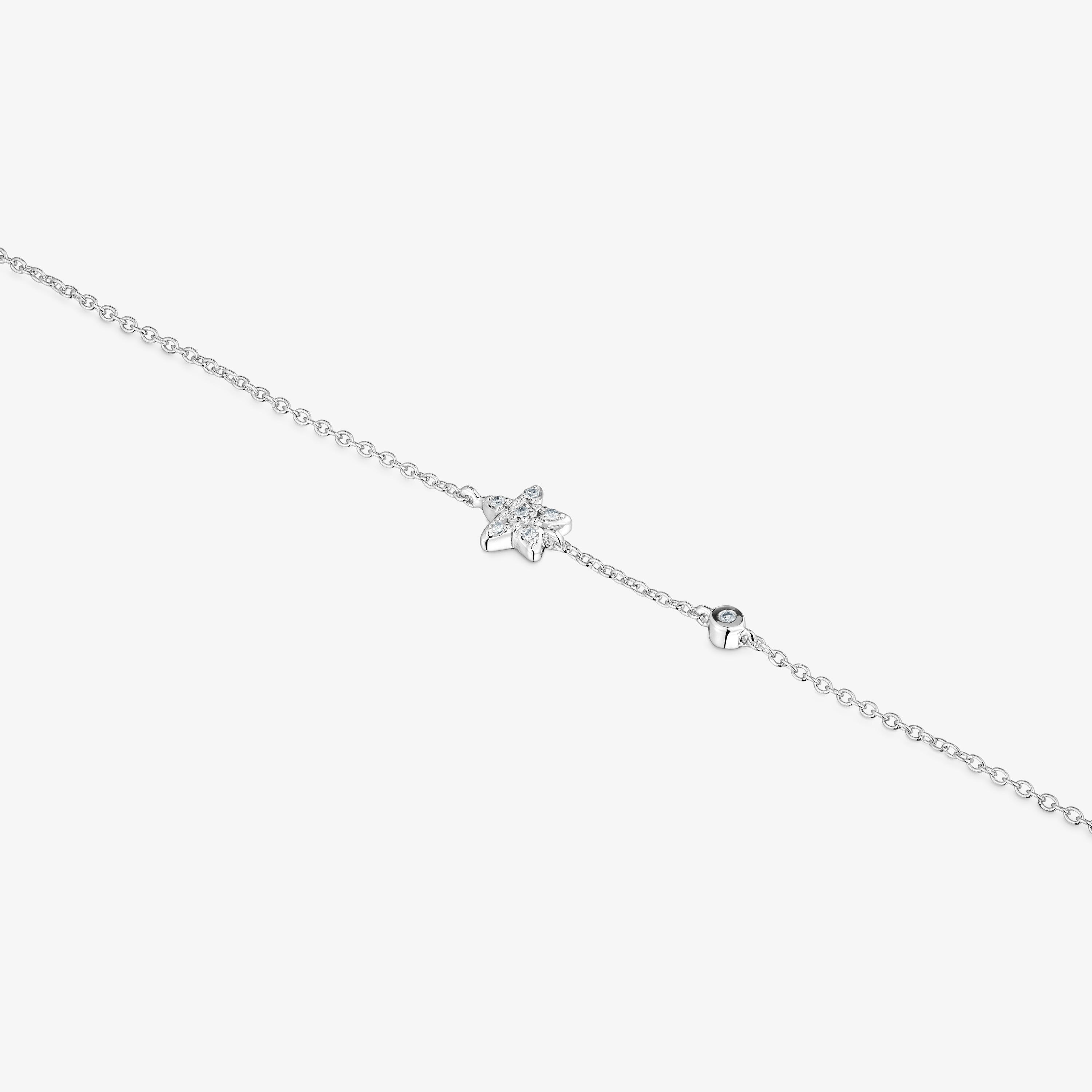 18K white- gold star Chain bracelet with diamonds TOUS Grain