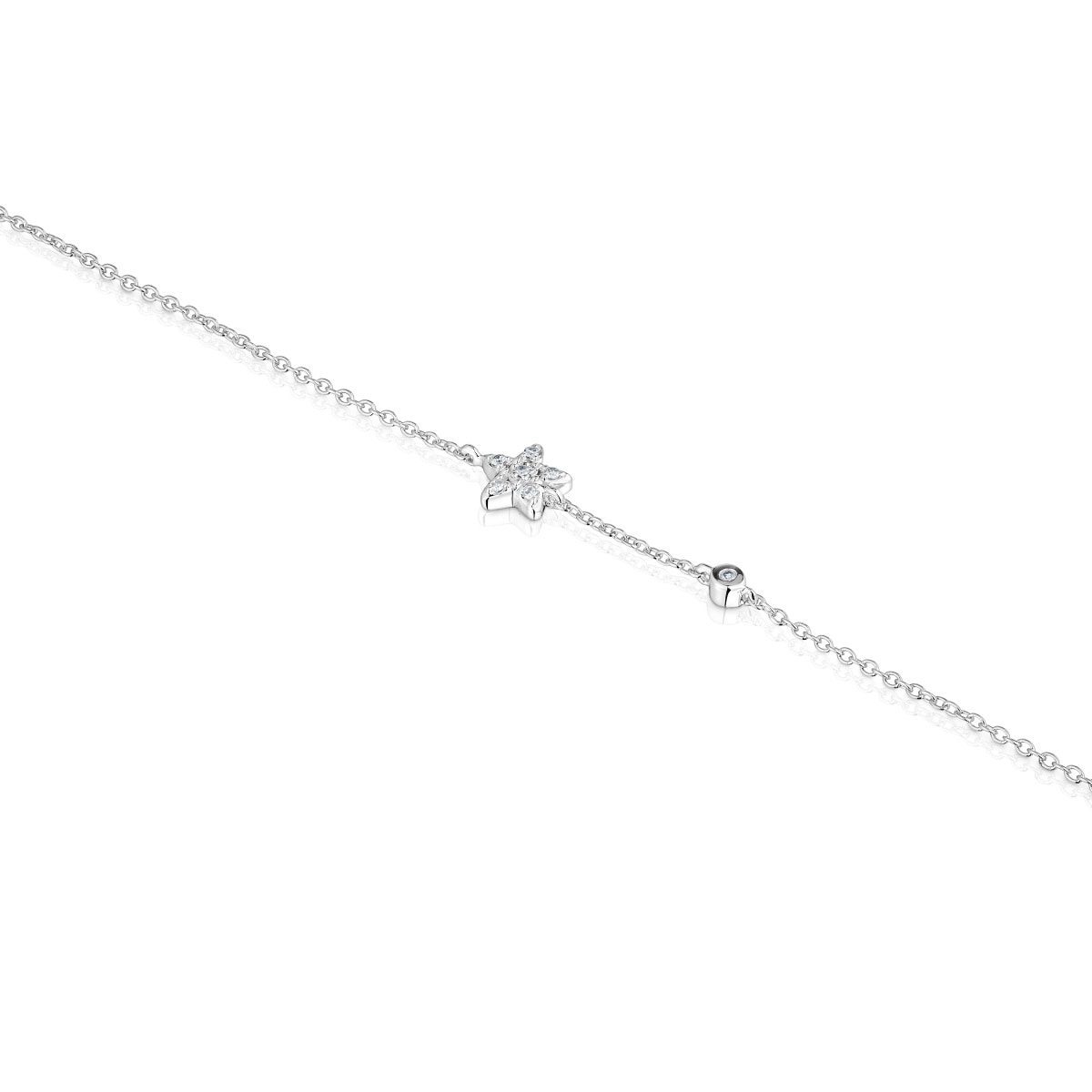 White-gold star Chain bracelet with diamonds TOUS Grain