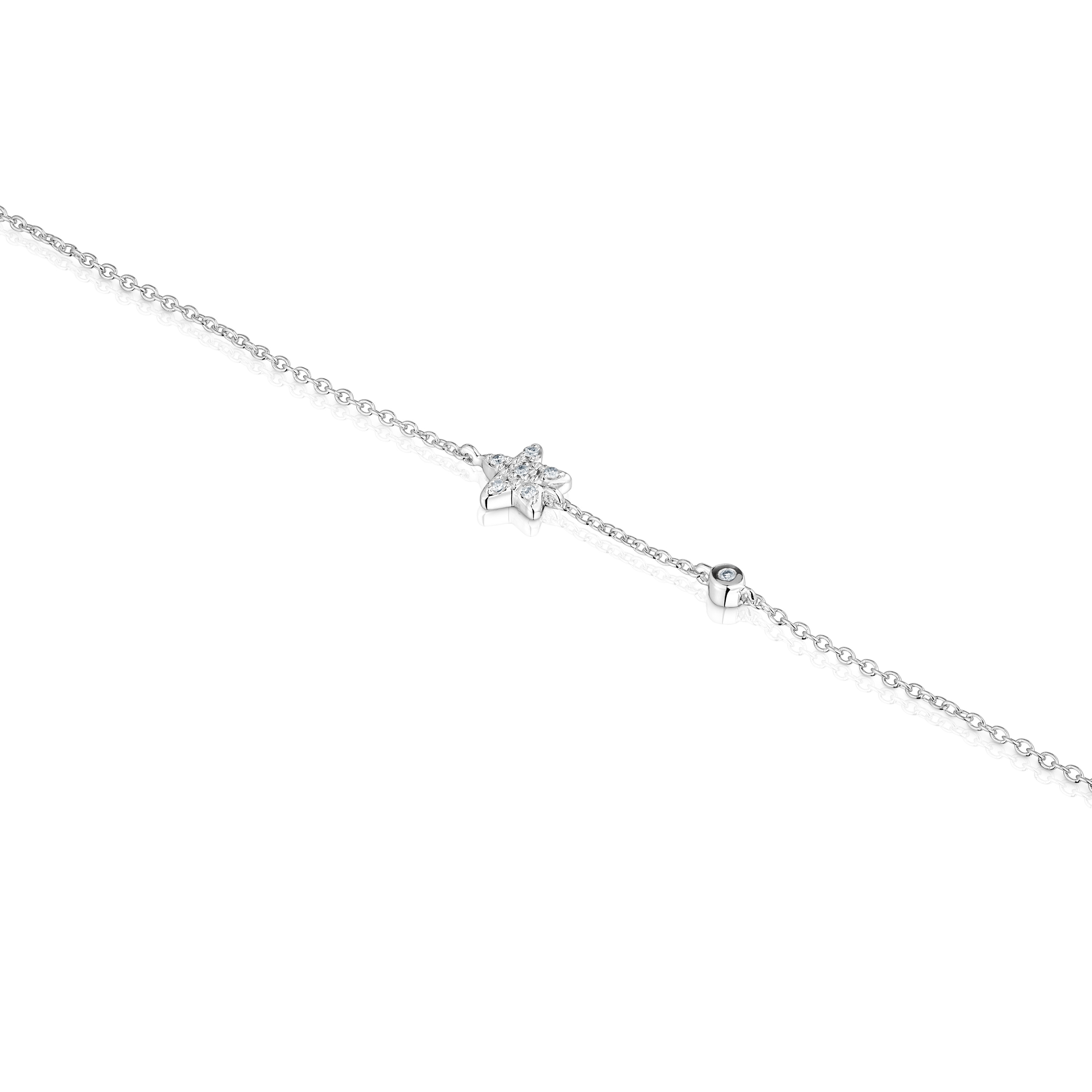 White-gold star Chain bracelet with diamonds TOUS Grain