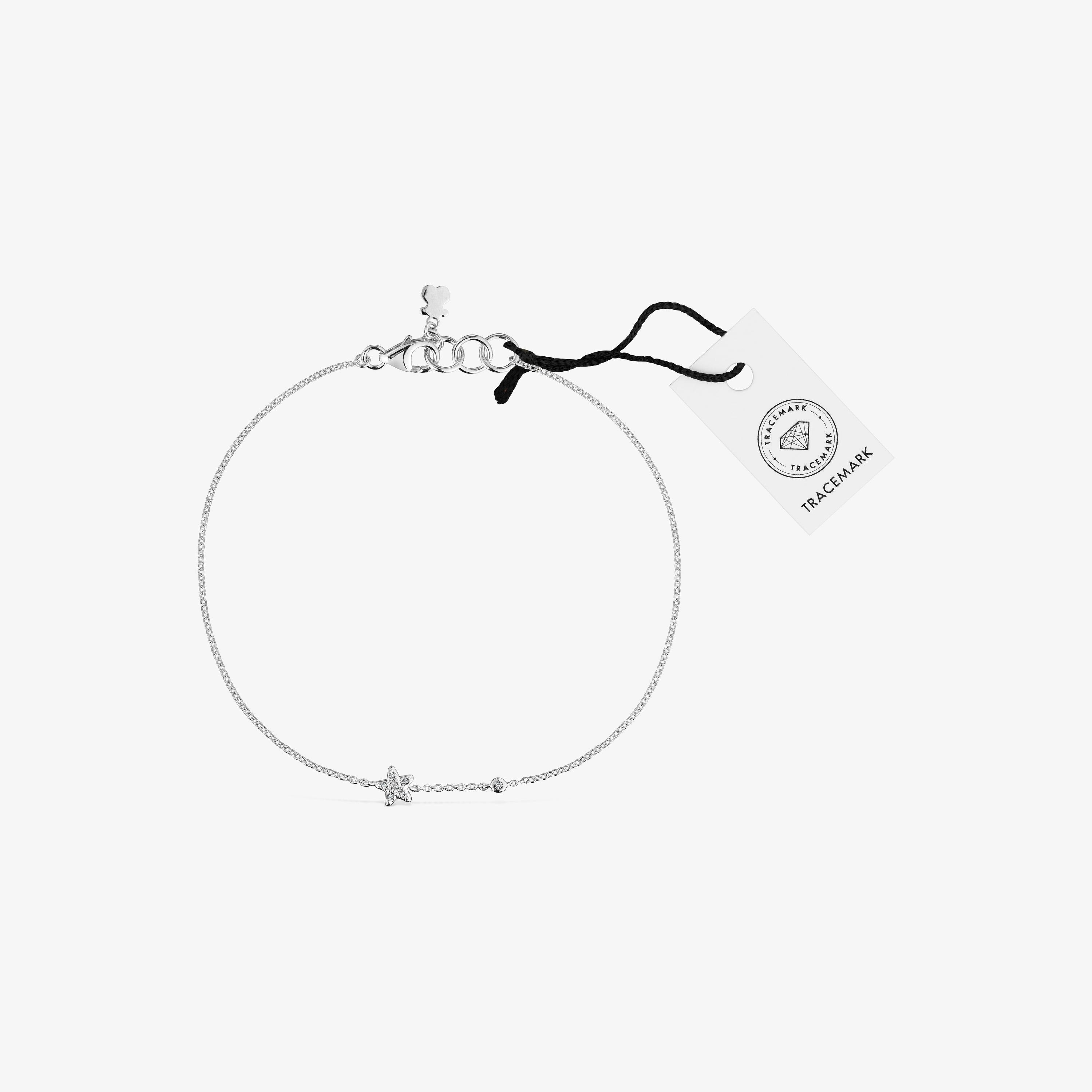 18K white- gold star Chain bracelet with diamonds TOUS Grain