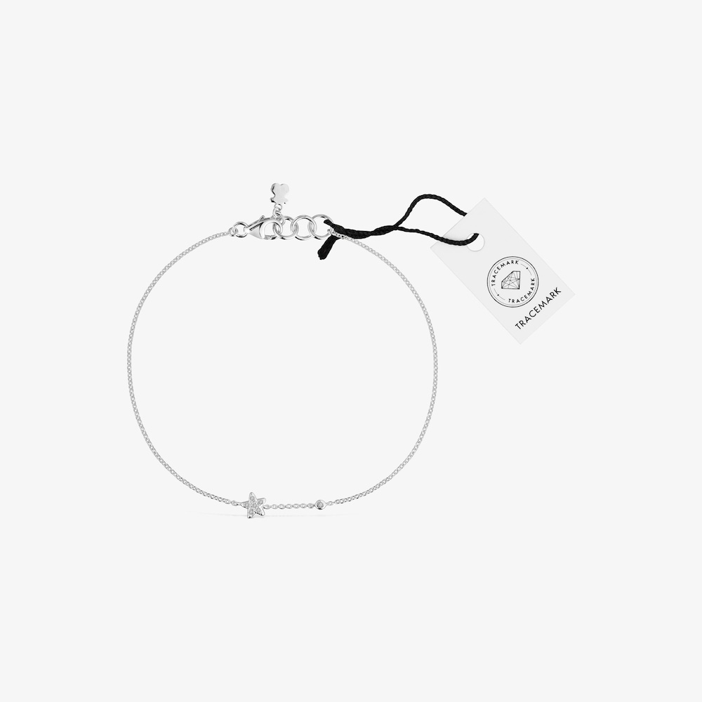 Pulsera cadena estrella de oro blanco con diamantes TOUS Grain