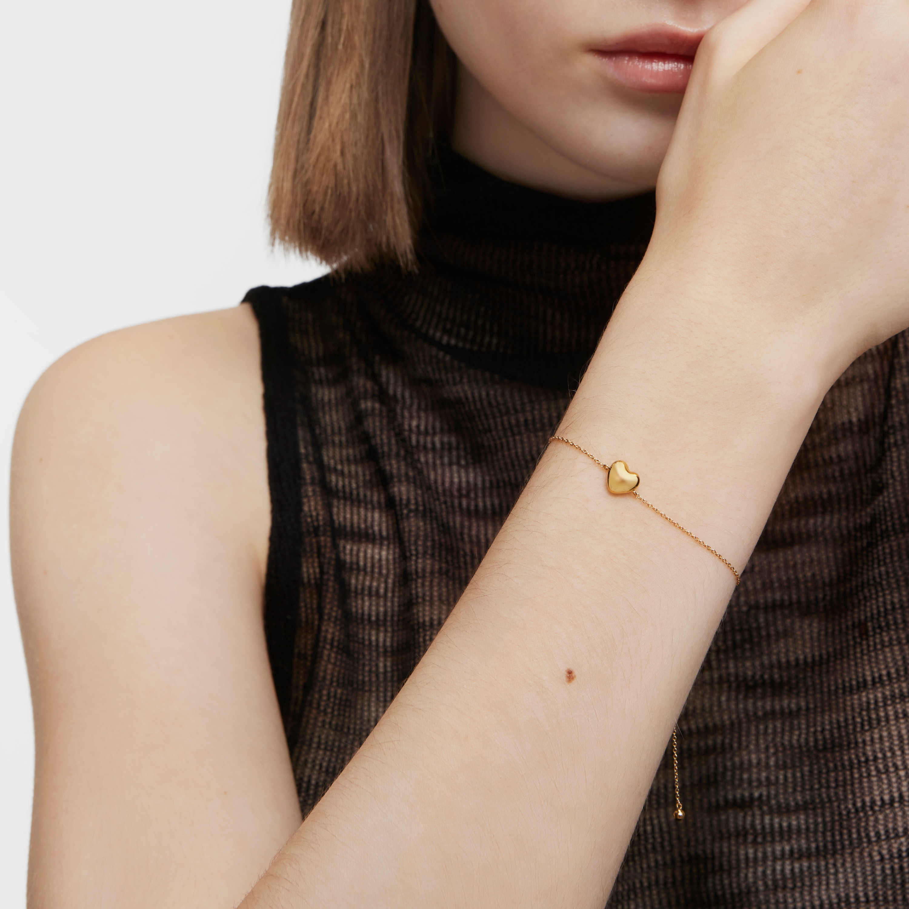 18K solid gold heart Chain bracelet My Other Half