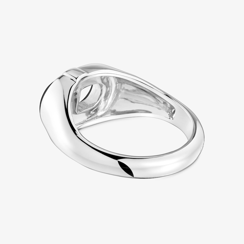 Sello de plata y esmalte negro TOUS MANIFESTO