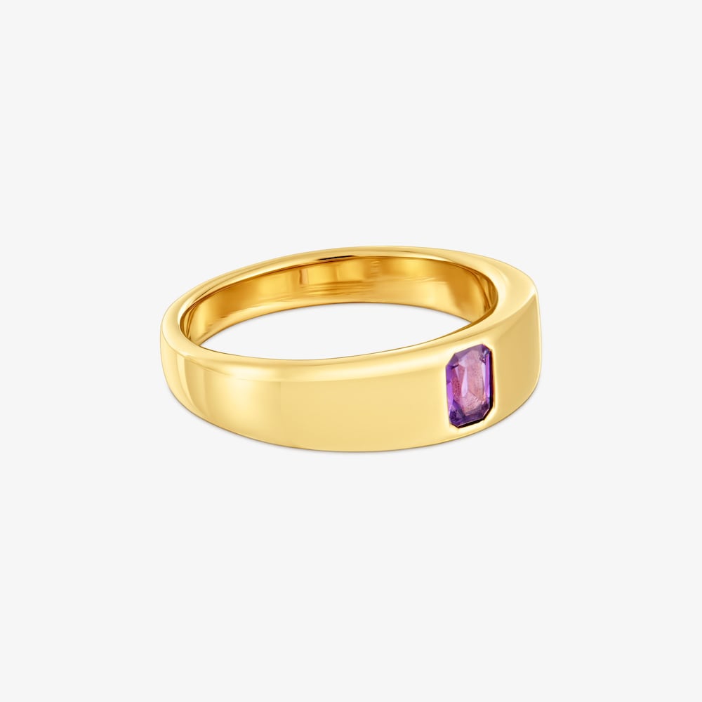Signet ring with 18K gold vermeil and amethyst TOUS Basic Colors