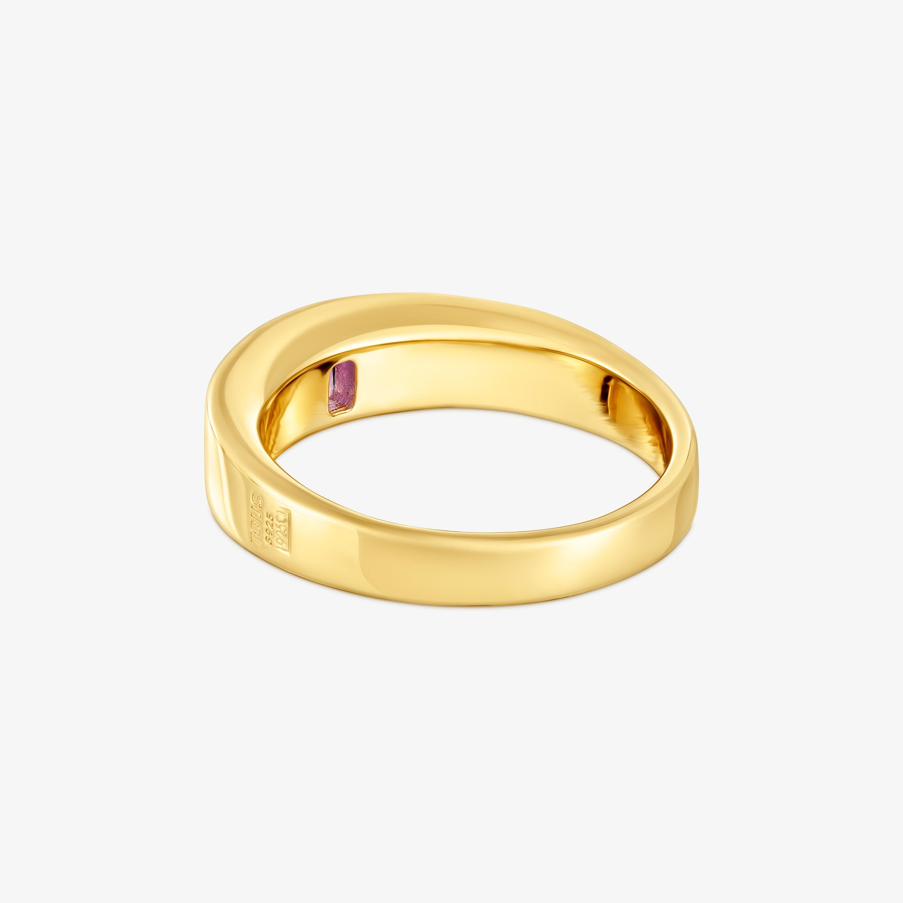 Signet ring with 18K gold vermeil and amethyst TOUS Basic Colors