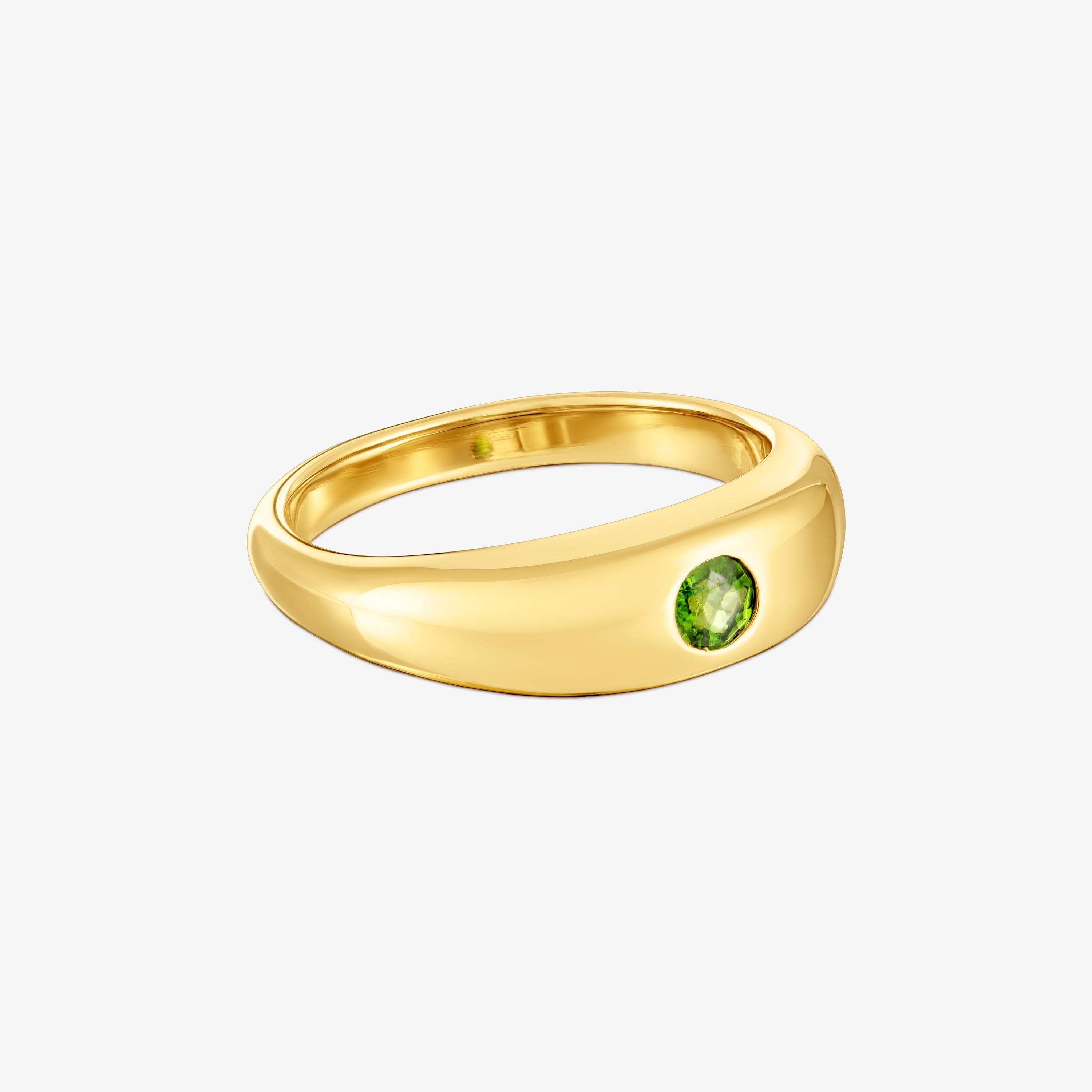 Signet ring with 18K gold vermeil and chrome diopside TOUS Basic Colors