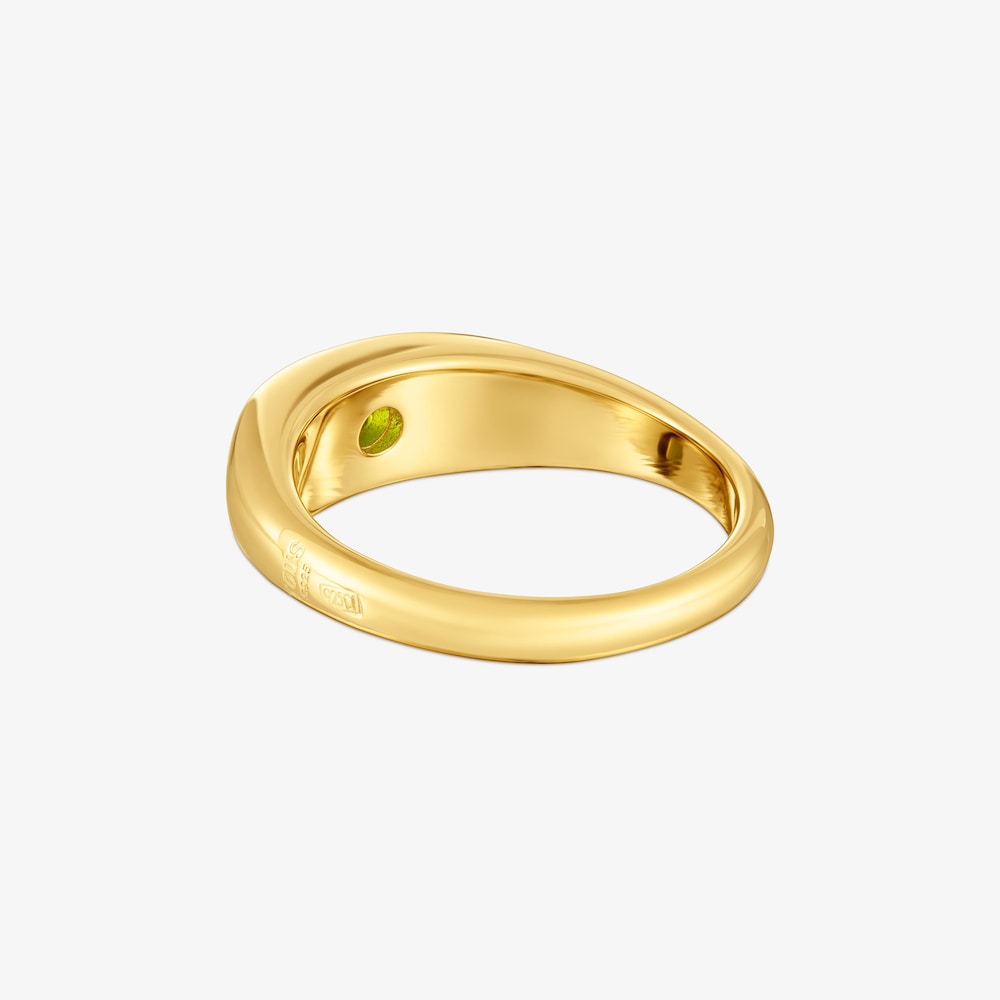 Stř&iacute;brn&yacute; Pečetn&iacute; prsten pozlacen&yacute; 18kar&aacute;tov&yacute;m zlatem s&nbsp;chromdiopsidem TOUS Basic Colors