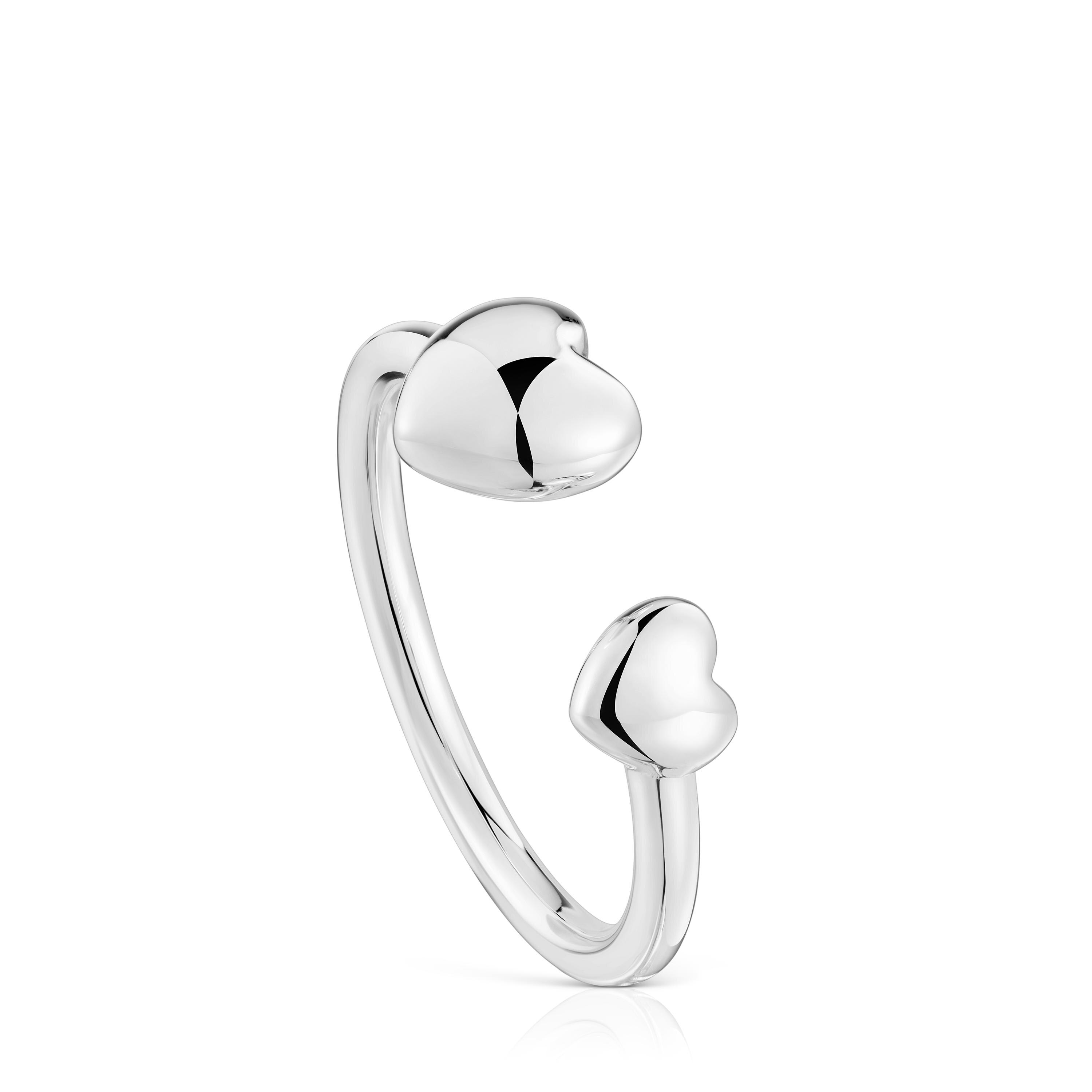 Small silver heart Open ring My Other Half