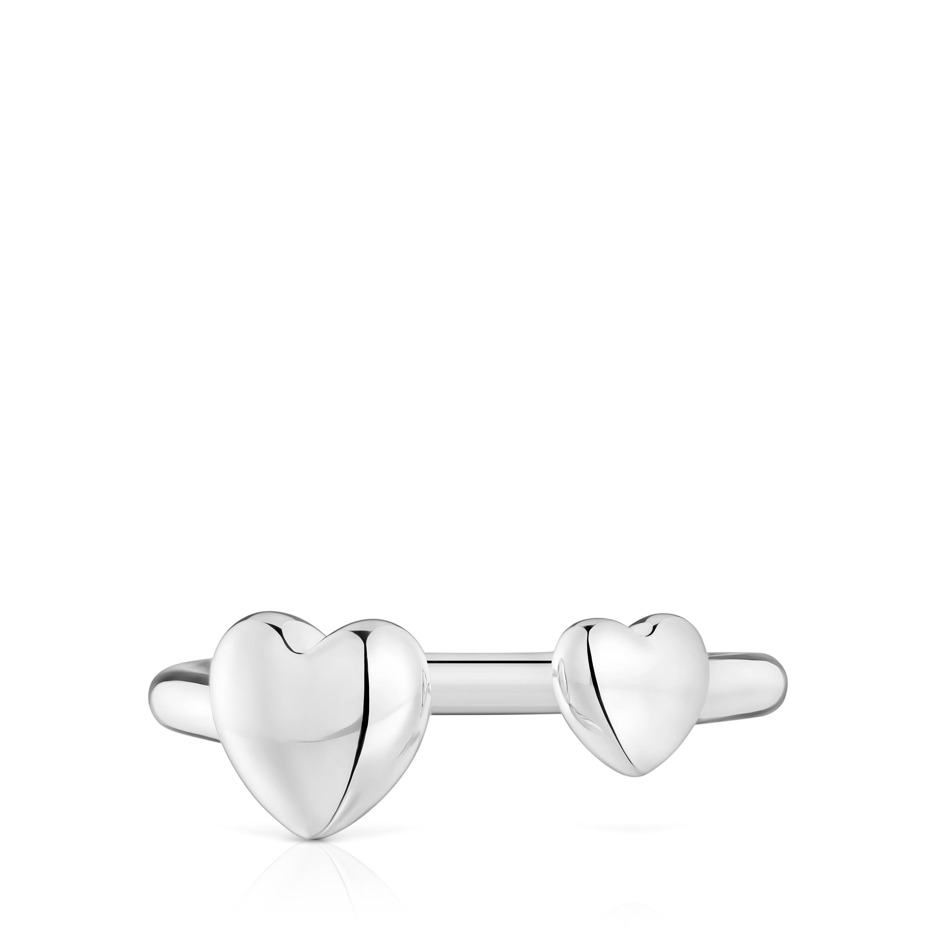 Small silver heart Open ring My Other Half