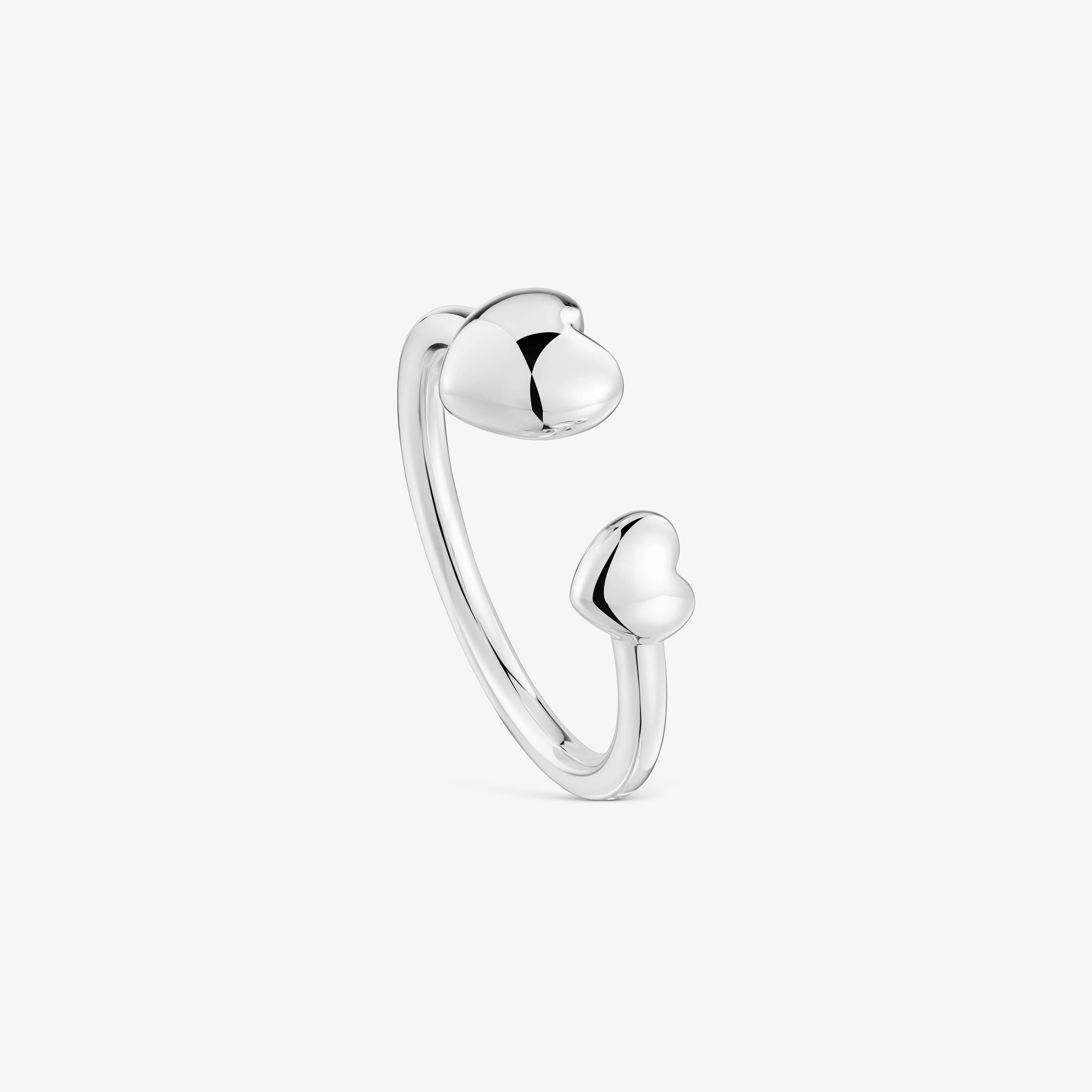 Small silver heart Open ring My Other Half