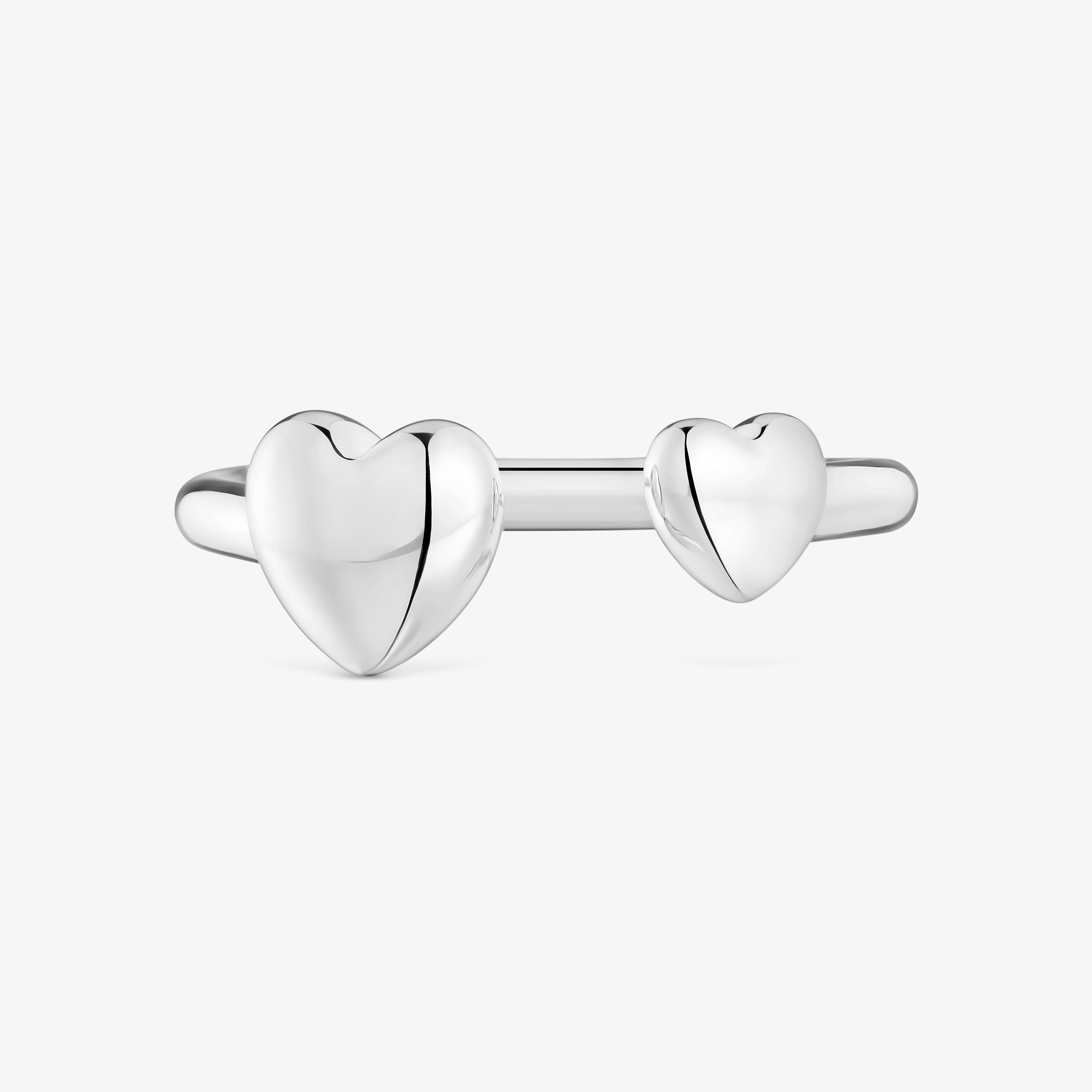 Small silver heart Open ring My Other Half
