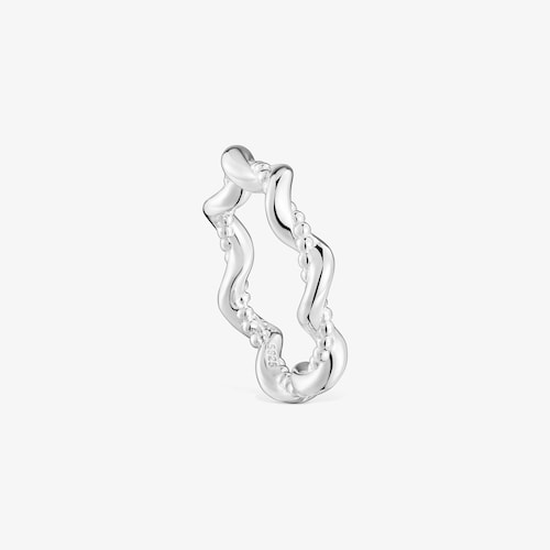 Anillo mediano de plata Twisted