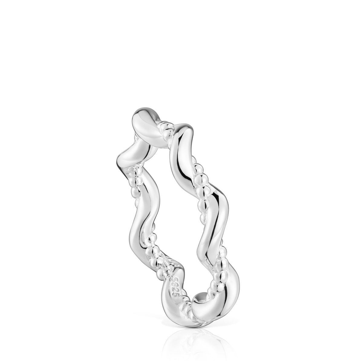 Anillo mediano de plata Twisted