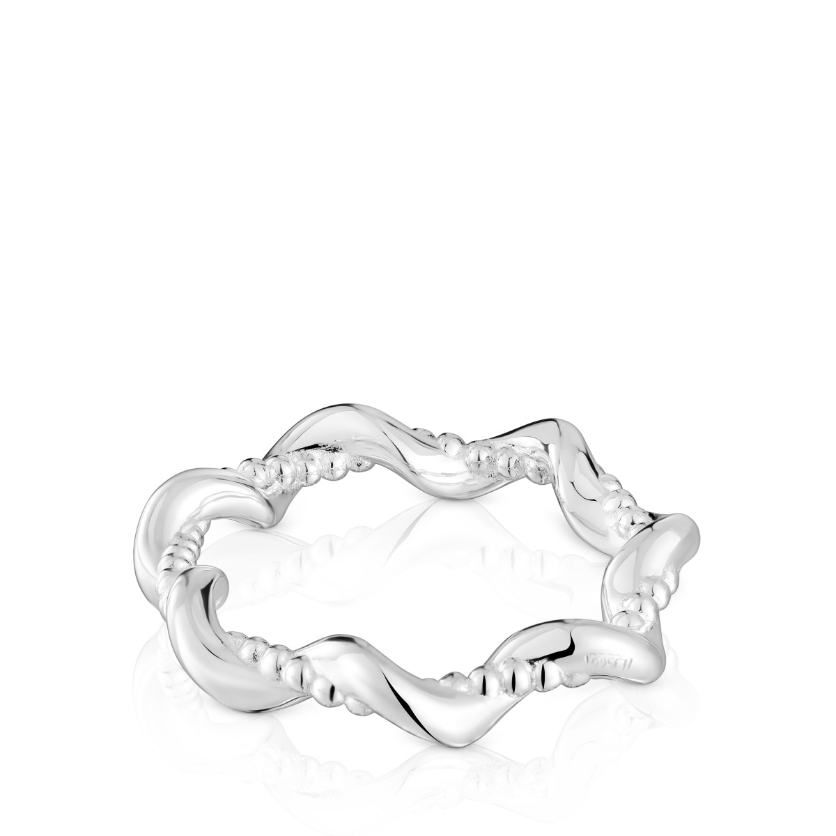 Anillo mediano de plata Twisted