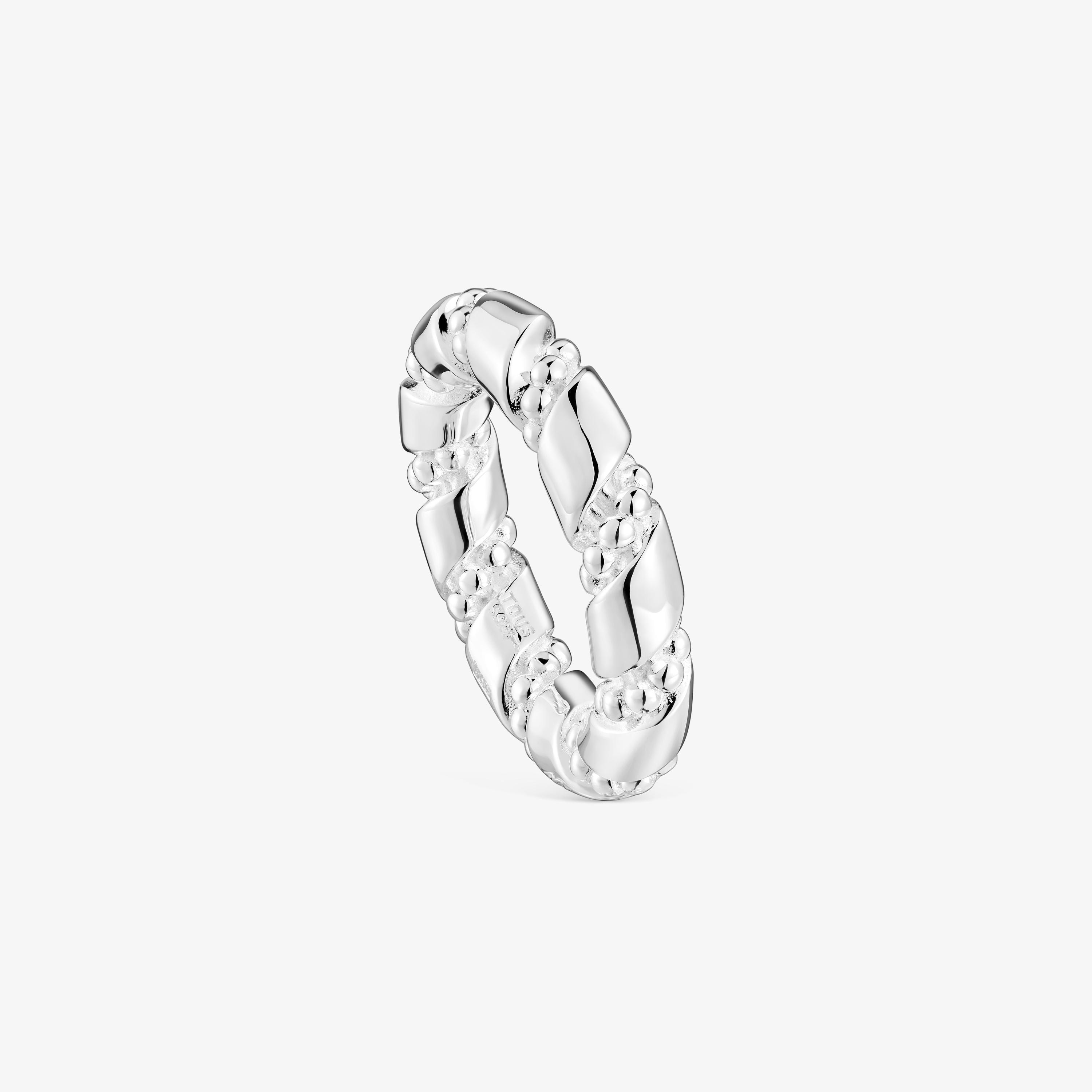 Twisted large silver Ring