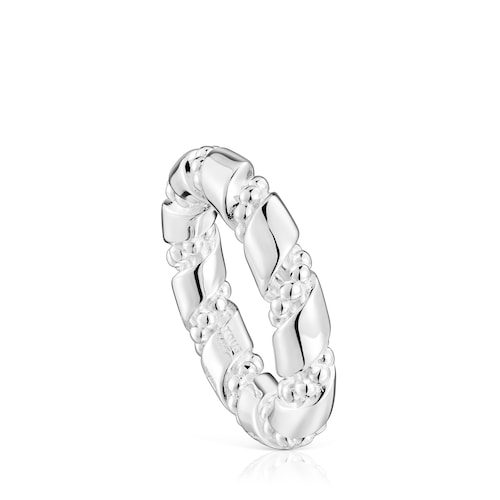 Twisted large silver Ring