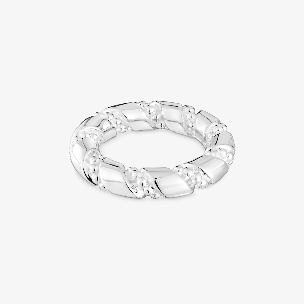 Twisted large silver Ring