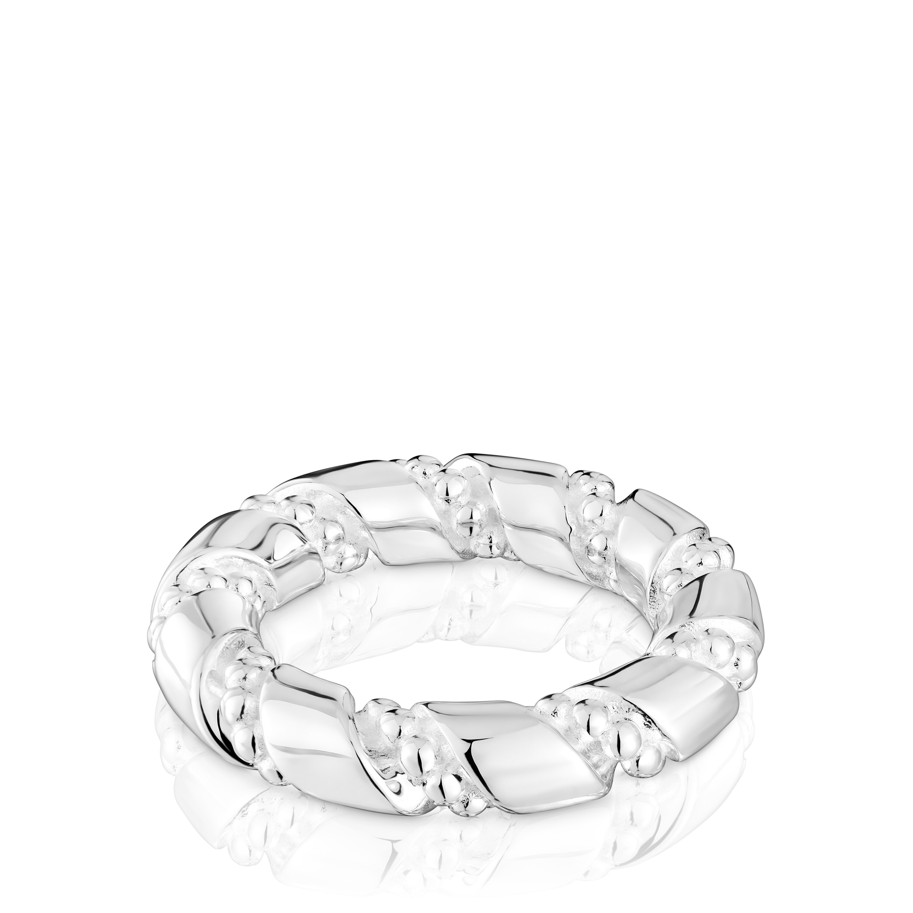 Twisted large silver Ring