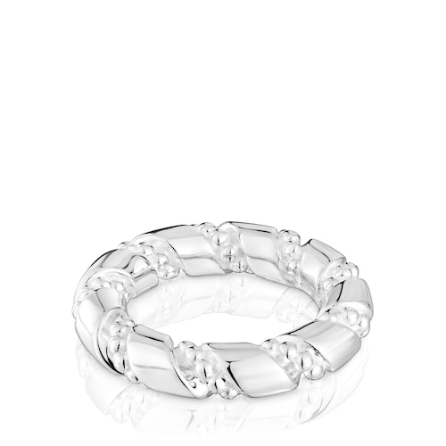 Twisted large silver Ring