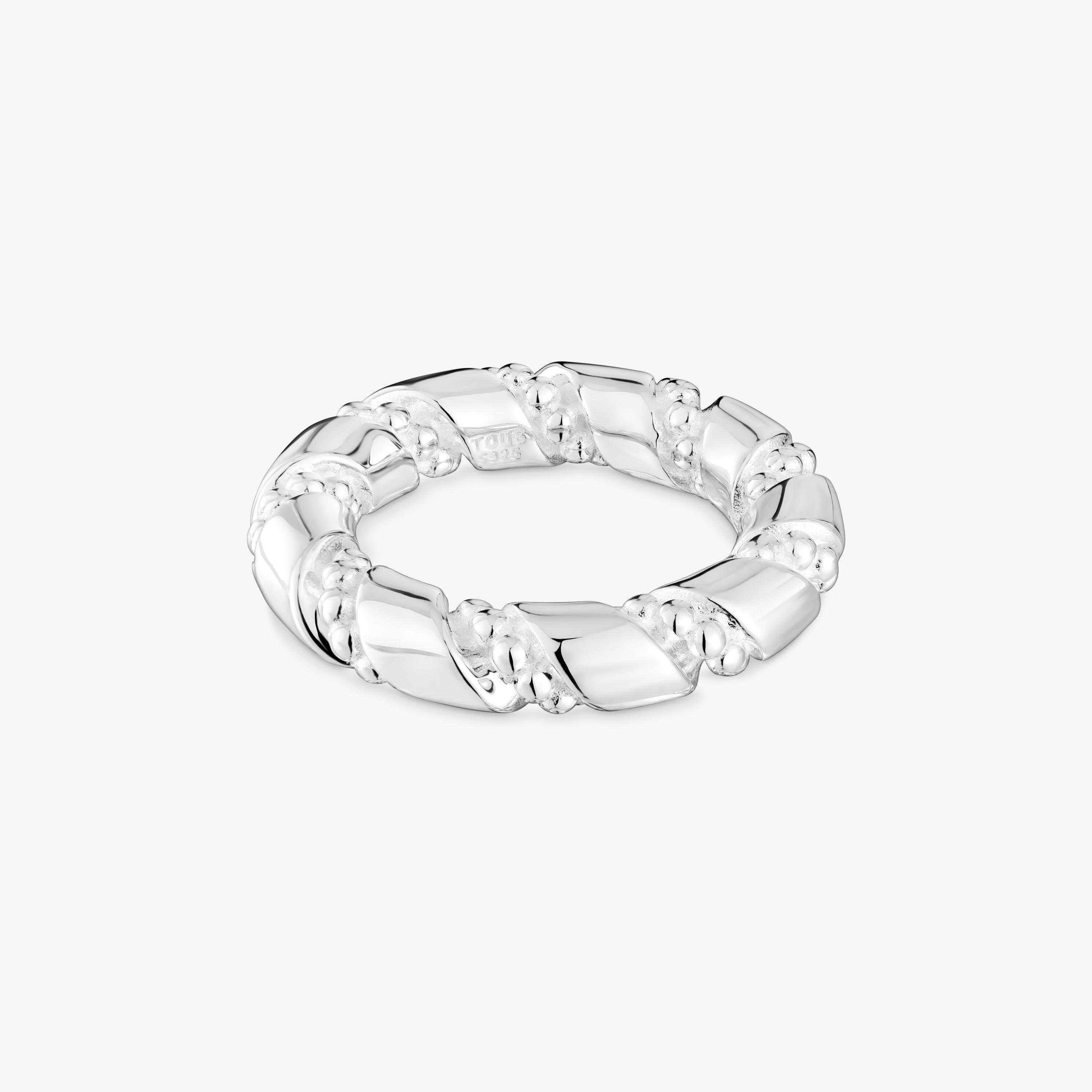 Twisted large silver Ring