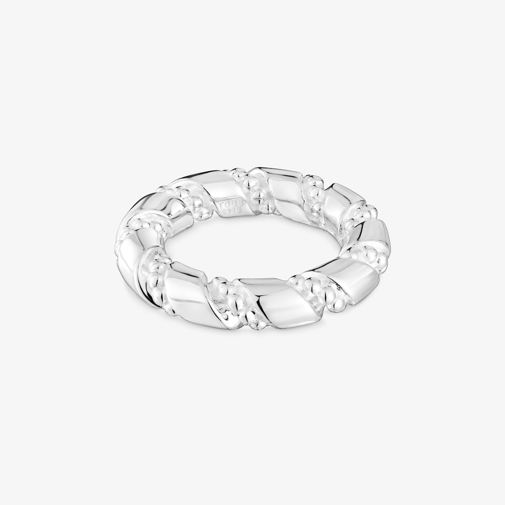 Twisted large silver Ring