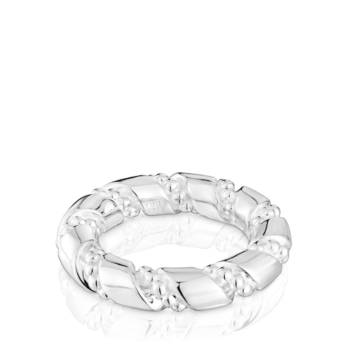 Twisted large silver Ring