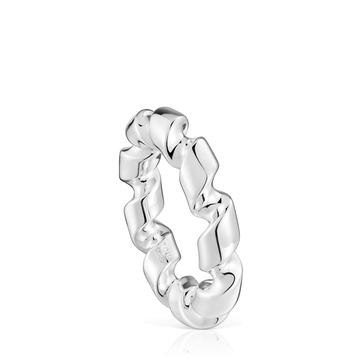 Anillo grande espiral de plata Twisted