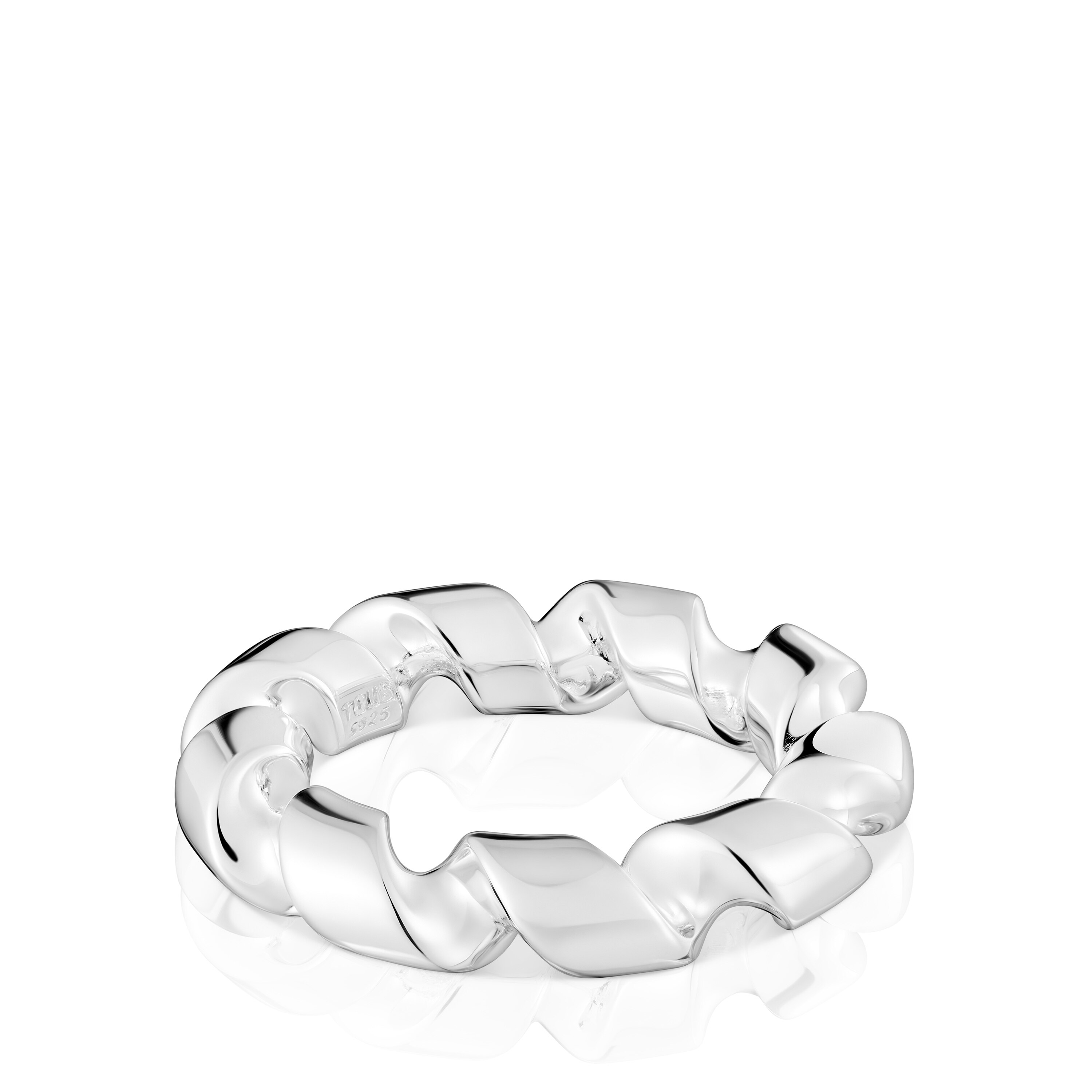 Twisted large silver spiral Ring
