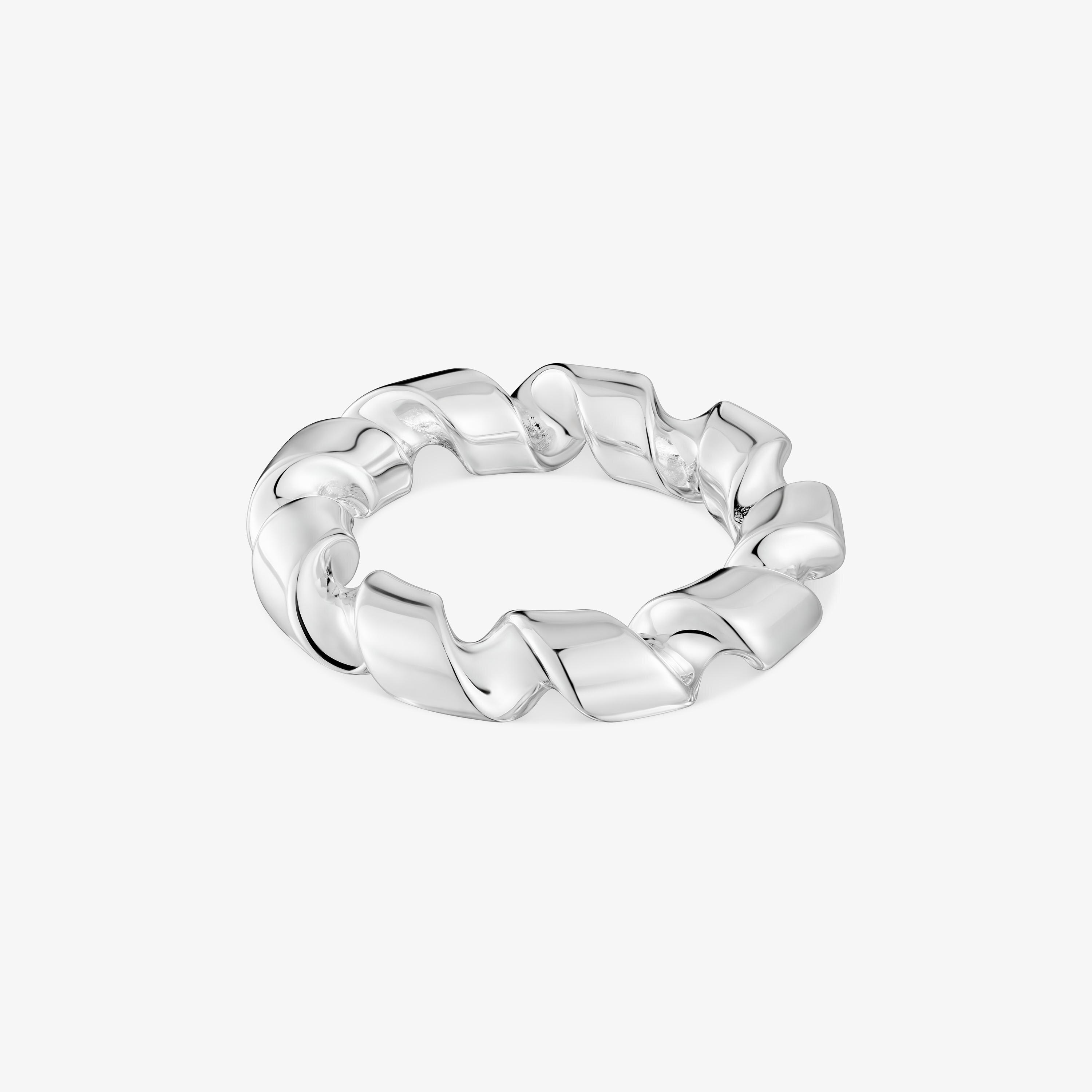 Twisted large silver spiral Ring