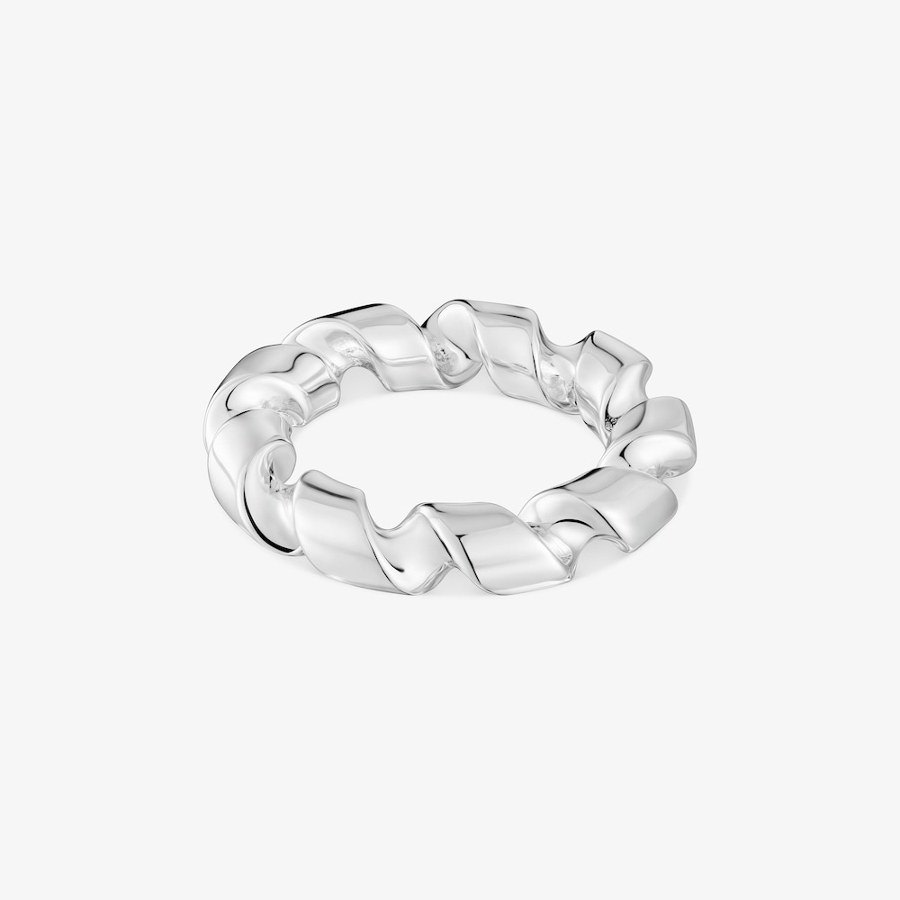Anillo grande espiral de plata Twisted