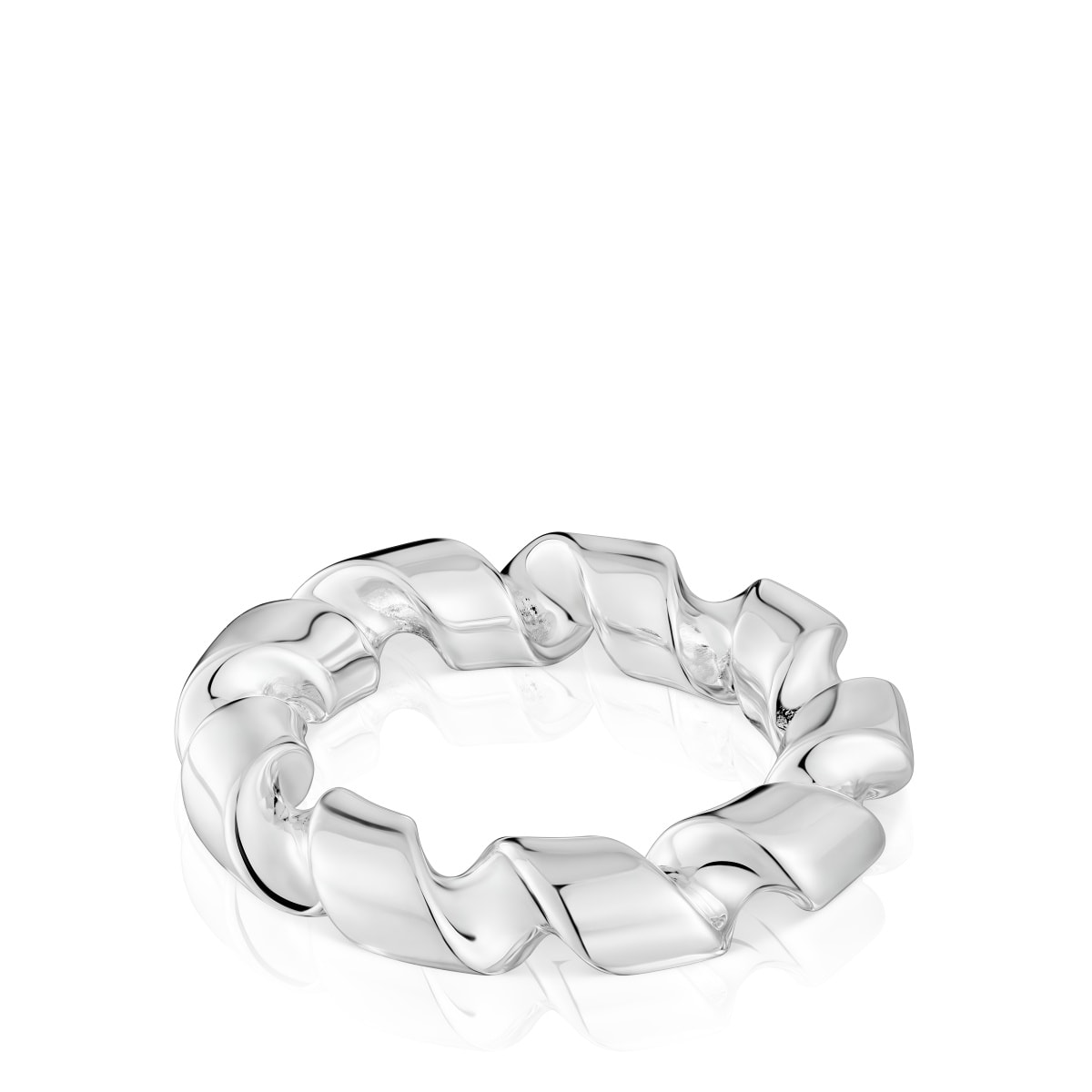 Anillo grande espiral de plata Twisted