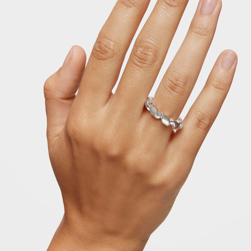 Anillo grande espiral de plata Twisted