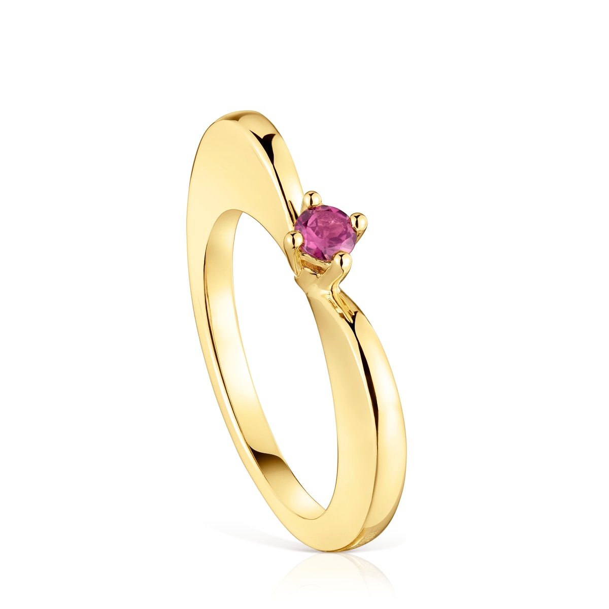 Large heart Ring with 18kt gold plating over silver and rhodolite My Other Half