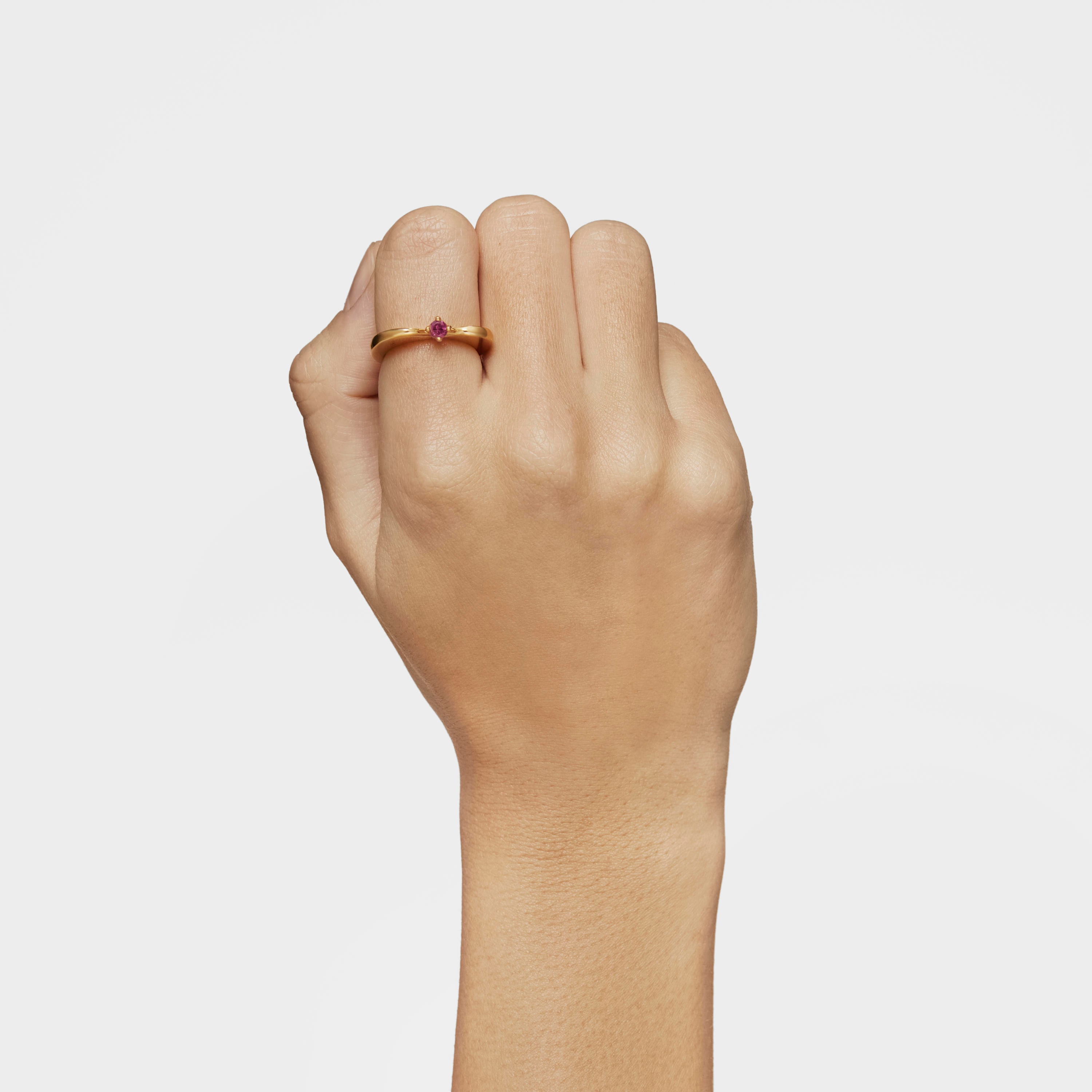 Large heart Ring with 18kt gold plating over silver and rhodolite My Other Half