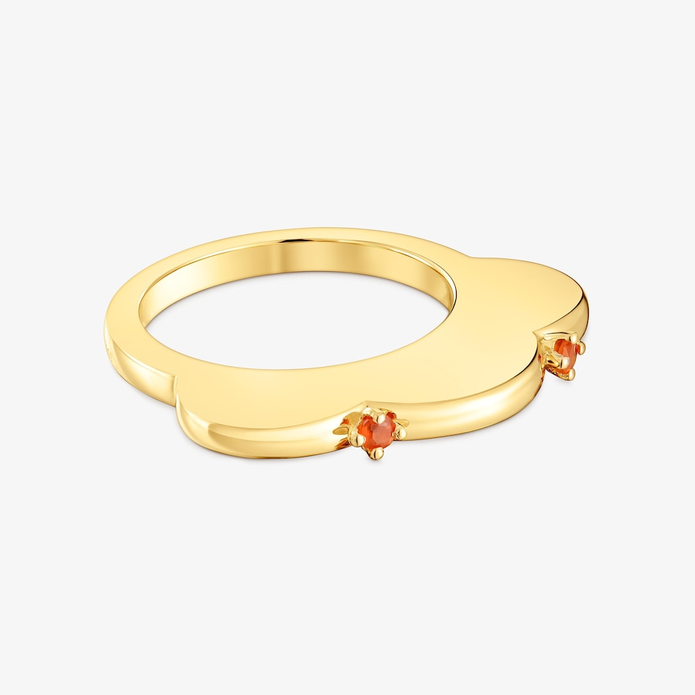 Large flower Ring with 18K gold vermeil and carnelian My Other Half