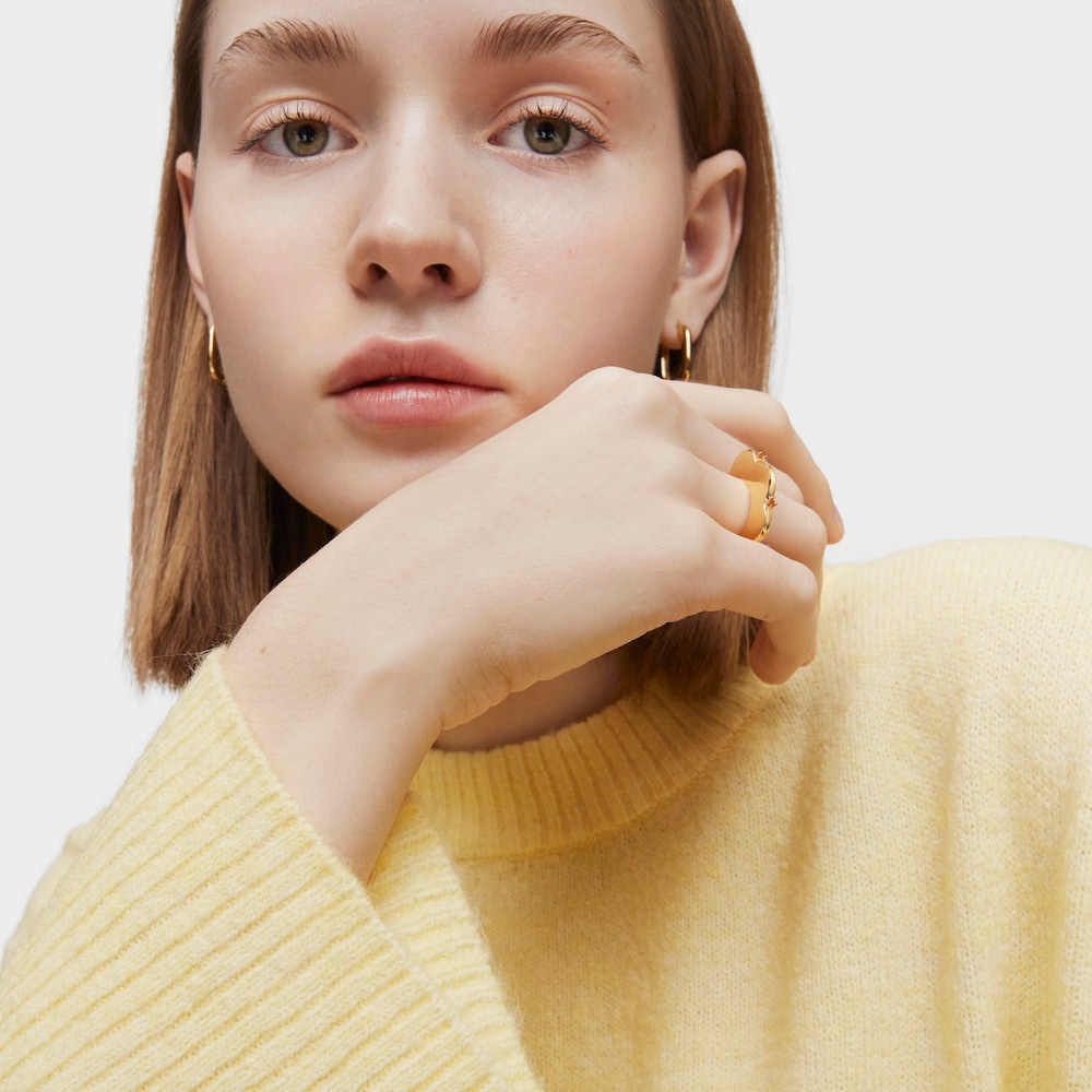 Large flower Ring with 18K gold vermeil and carnelian My Other Half