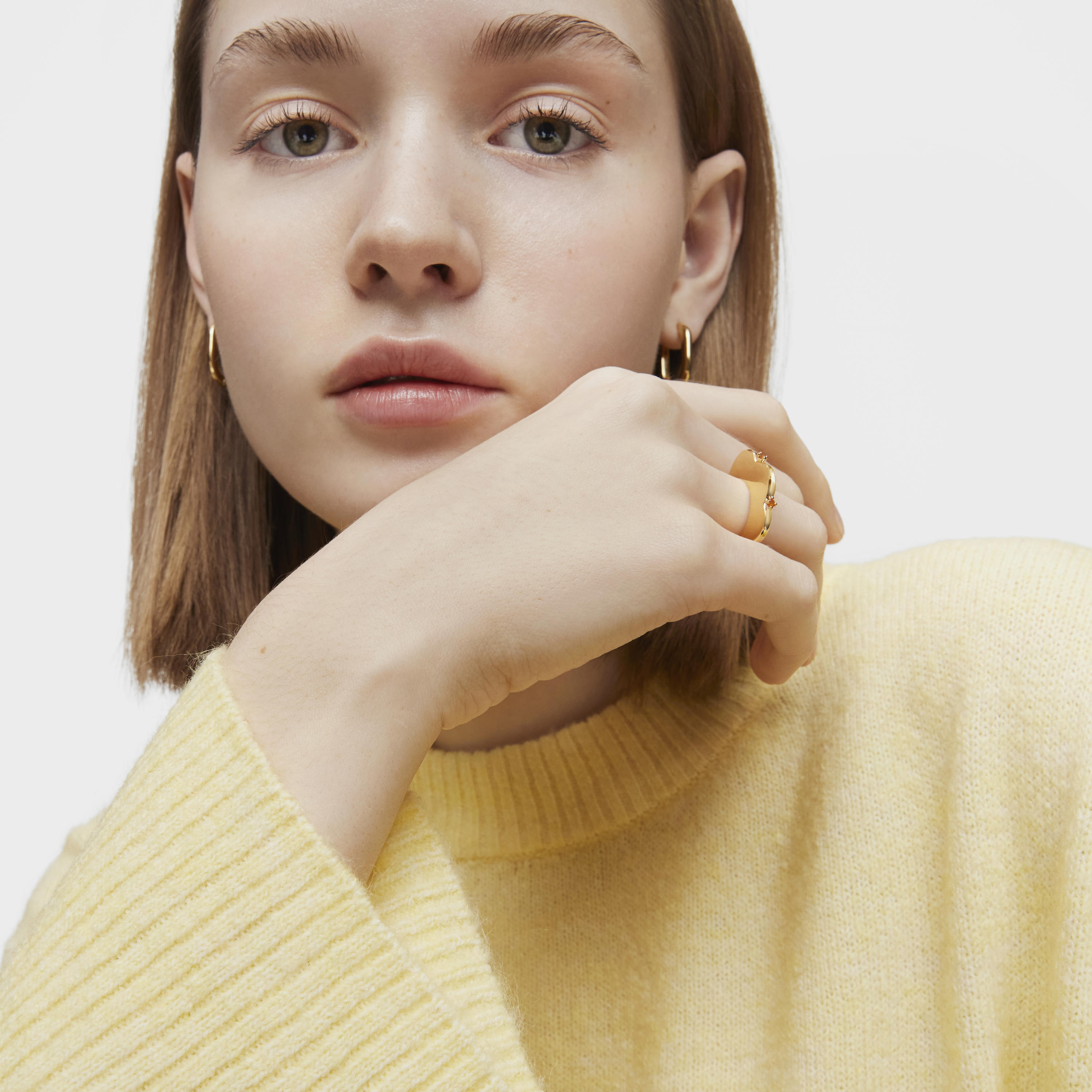 Large flower Ring with 18kt gold plating over silver and carnelian My Other Half