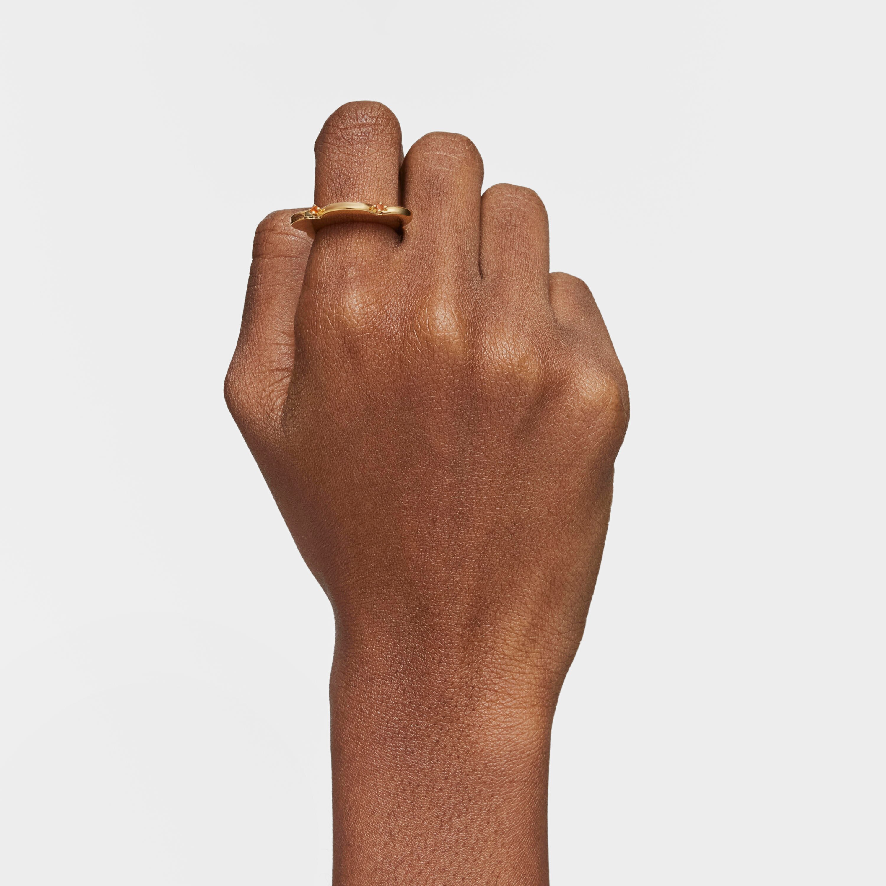 Large flower Ring with 18K gold vermeil and carnelian My Other Half