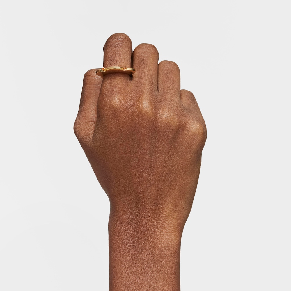 Large flower Ring with 18K gold vermeil and carnelian My Other Half