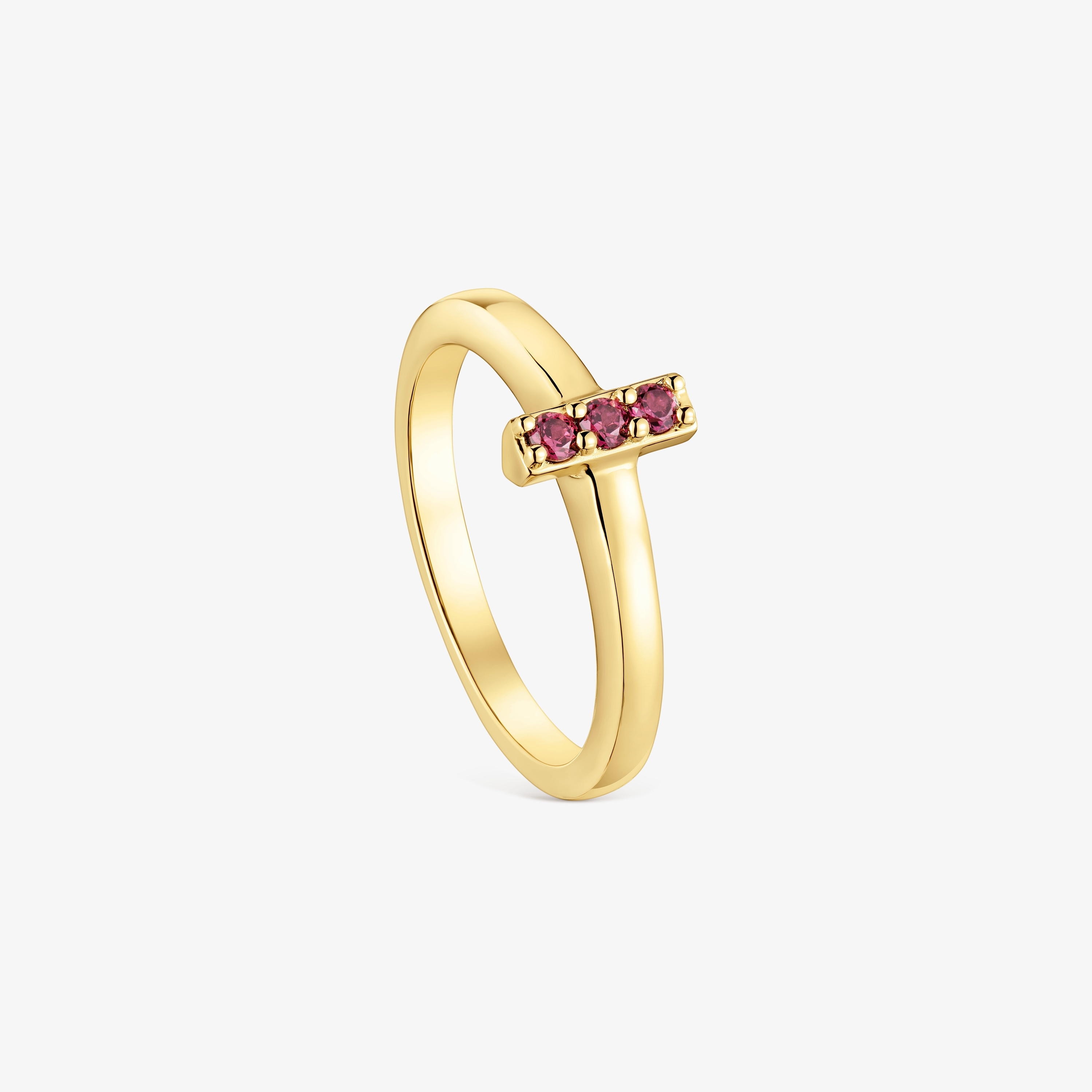Small Ring with 18K gold vermeil and rhodolite TOUS Basic Colors