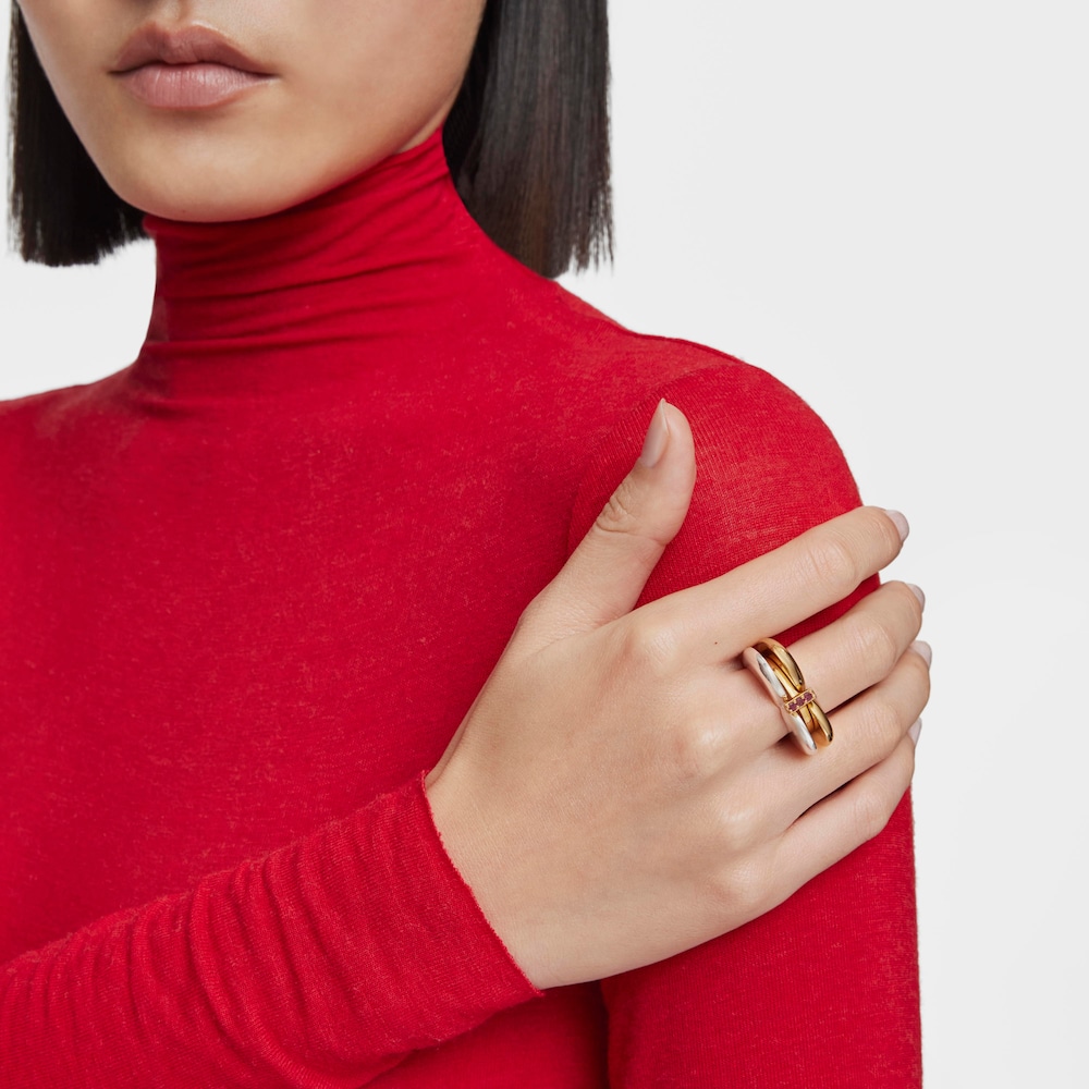 Small Ring with 18K gold vermeil and rhodolite TOUS Basic Colors