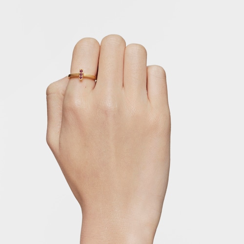 Small Ring with 18kt gold plating over silver and rhodolite TOUS Basic Colors