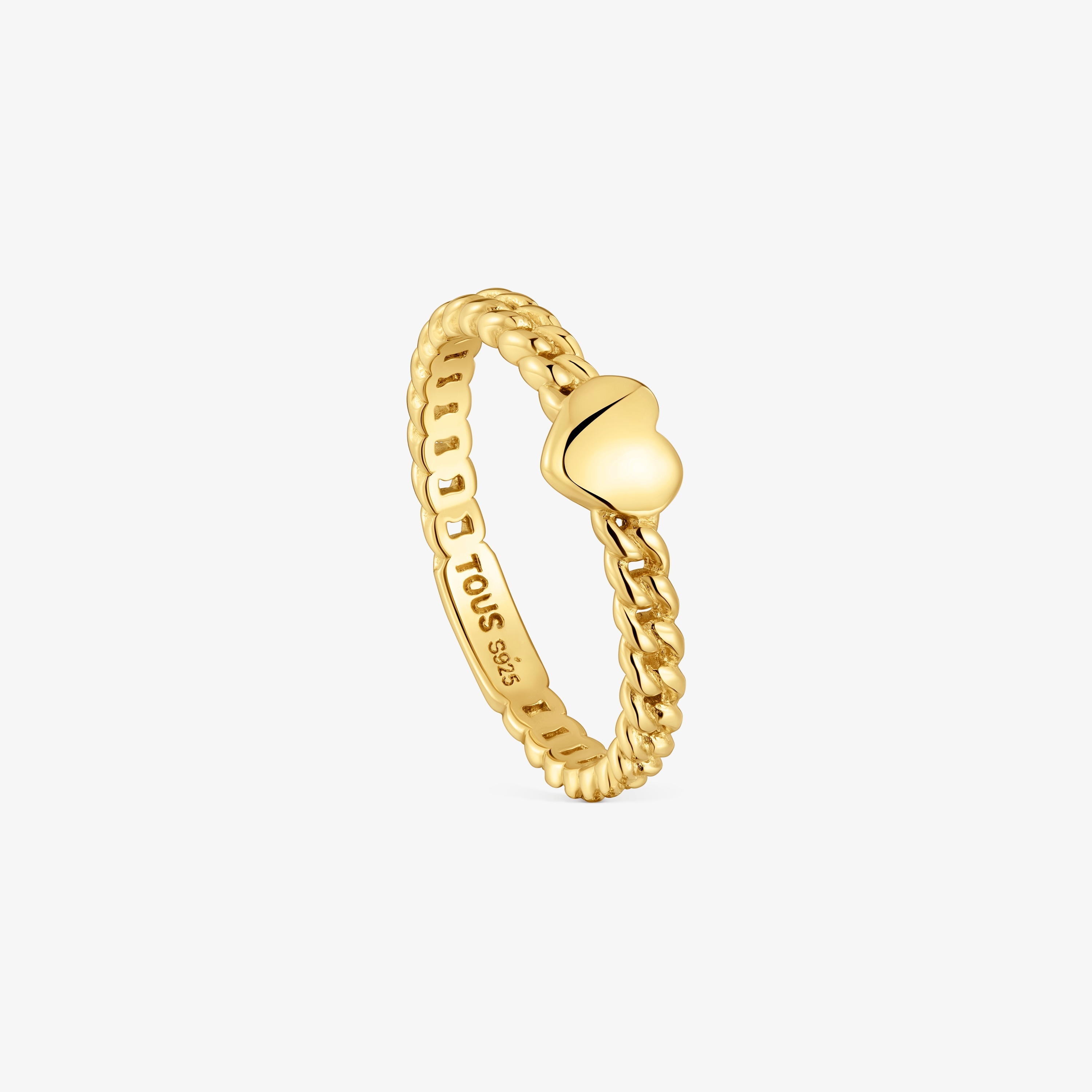 Small 18K gold vermeil heart Ring Bold Motif