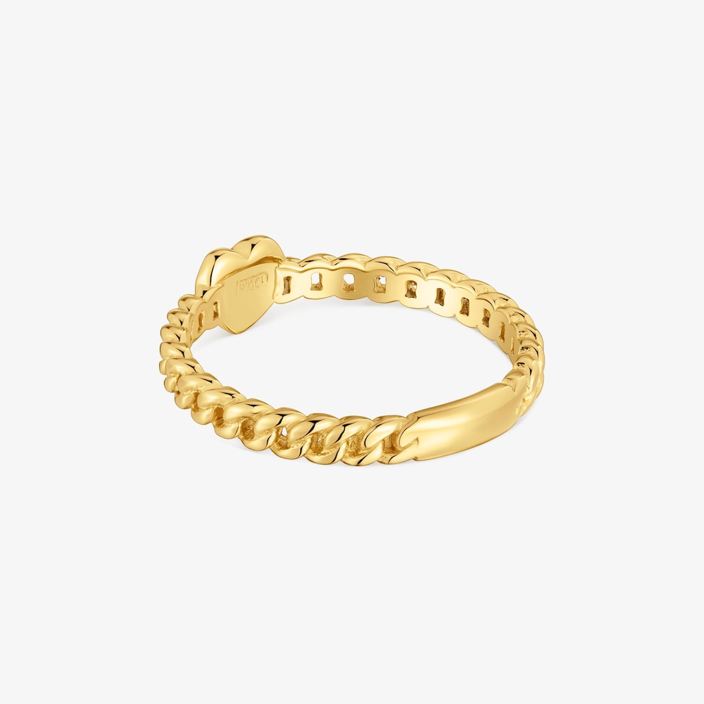 Anillo peque&ntilde;o coraz&oacute;n con ba&ntilde;o de oro 18 kt sobre plata Bold Motif