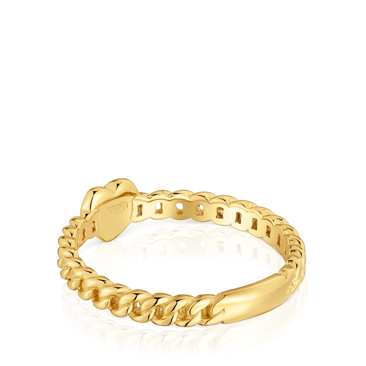 Anillo pequeño corazón con baño de oro 18 kt sobre plata Bold Motif