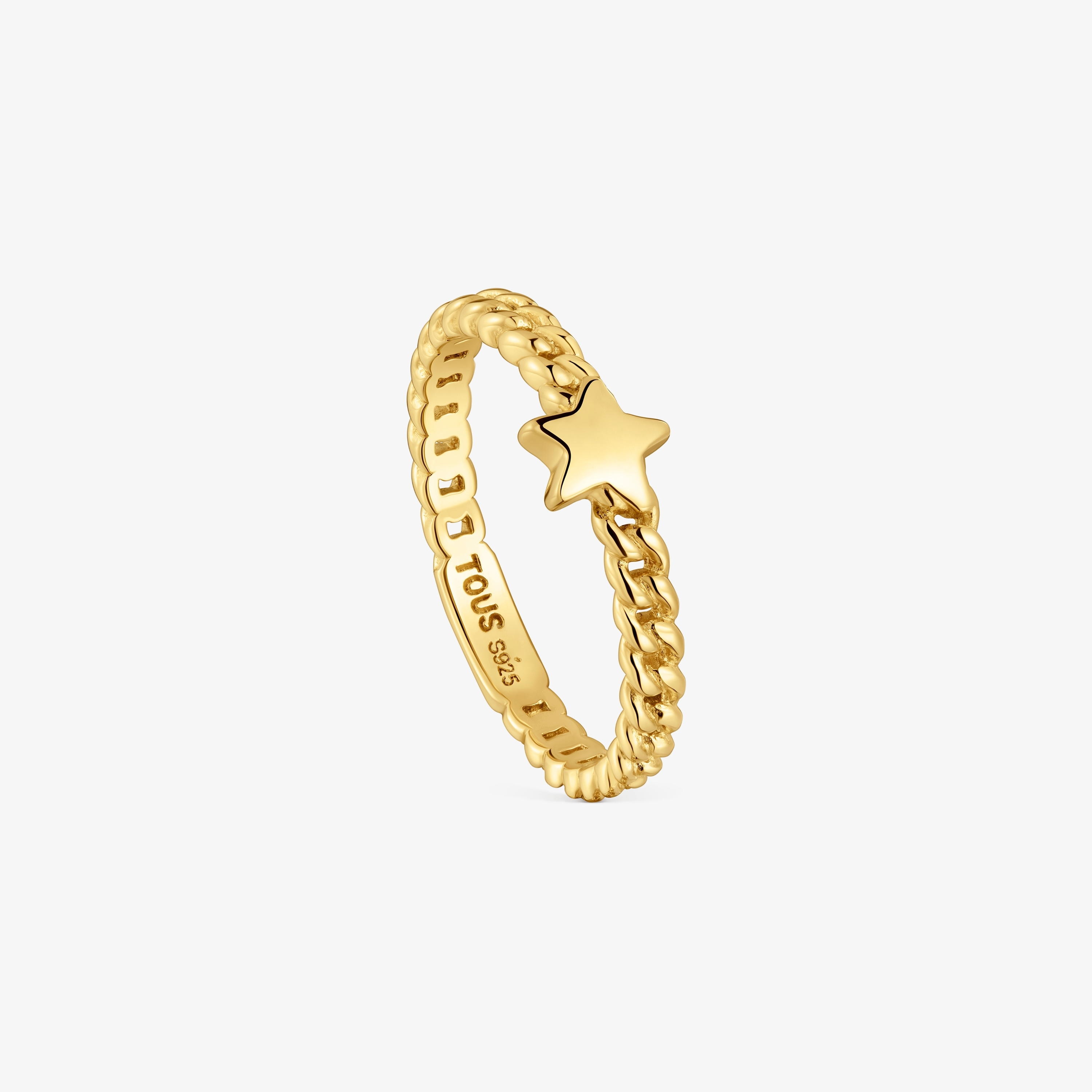 Small 18K gold vermeil star Ring Bold Motif