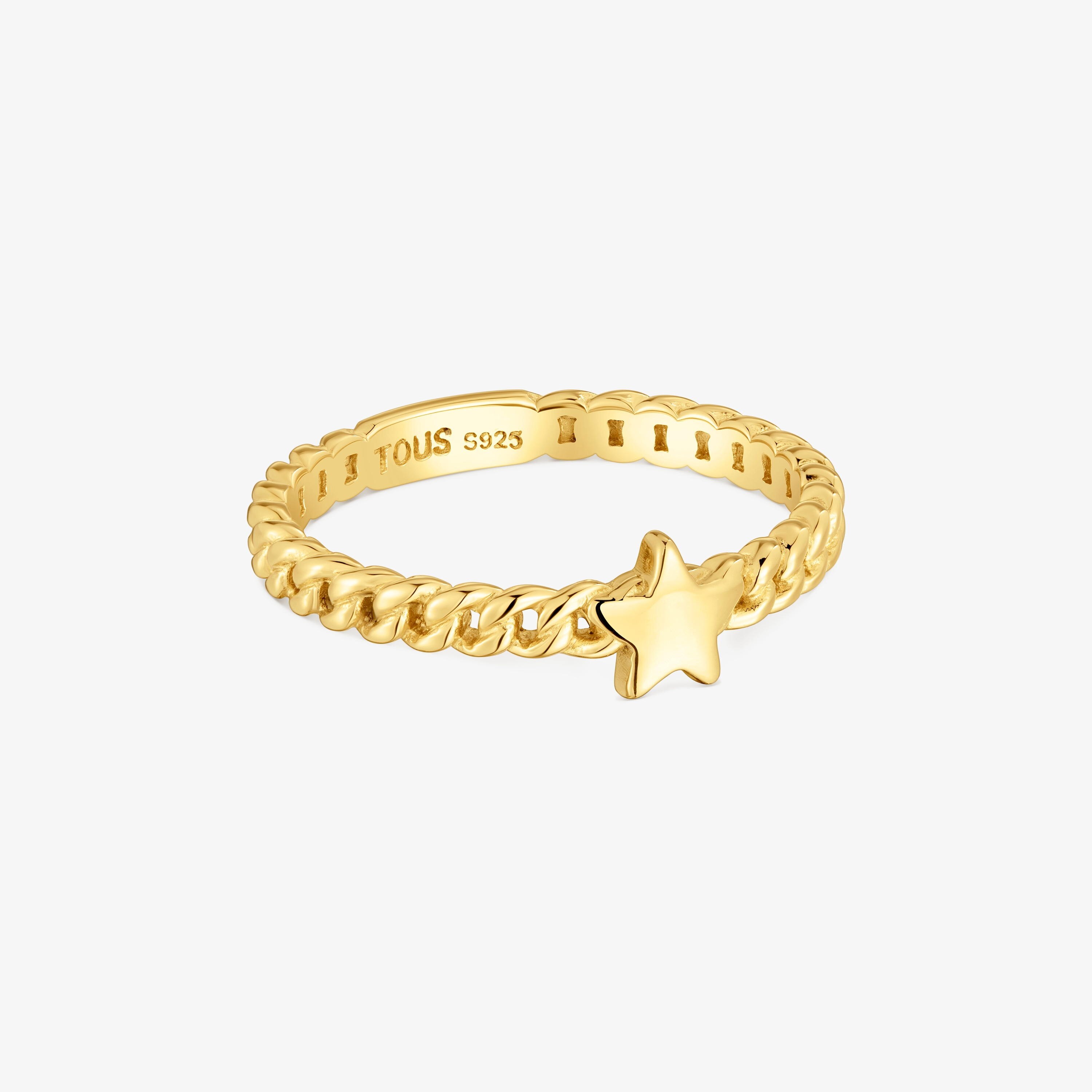 Small 18K gold vermeil star Ring Bold Motif